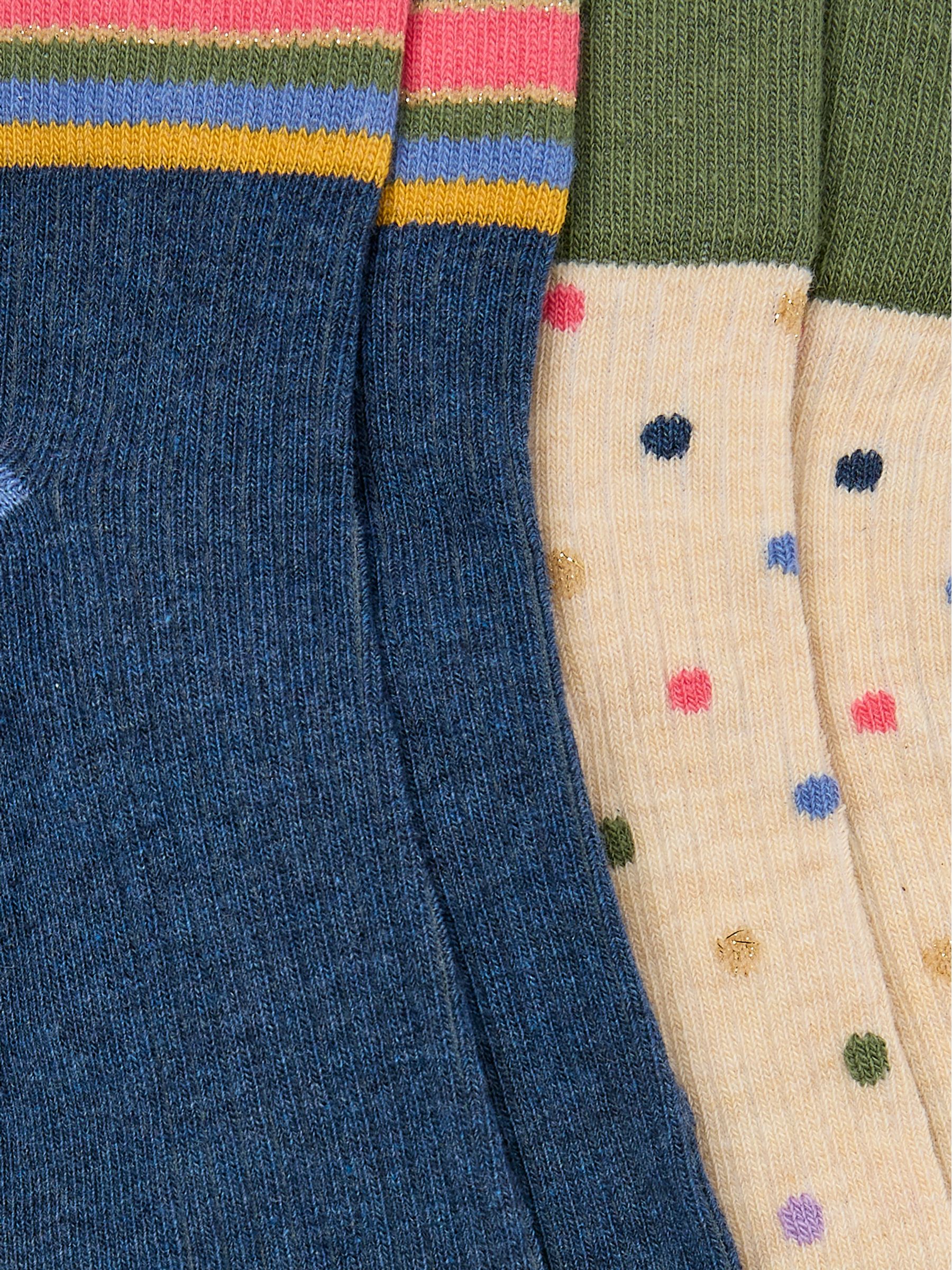 Blue & Natural Spotty 2 Pack Women's Ankle Socks - Image 2 of 2