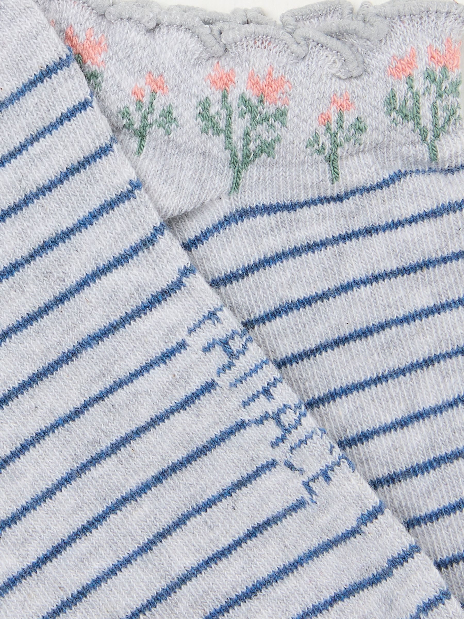 Grey Floral Women's Trainer Socks - Image 2 of 2