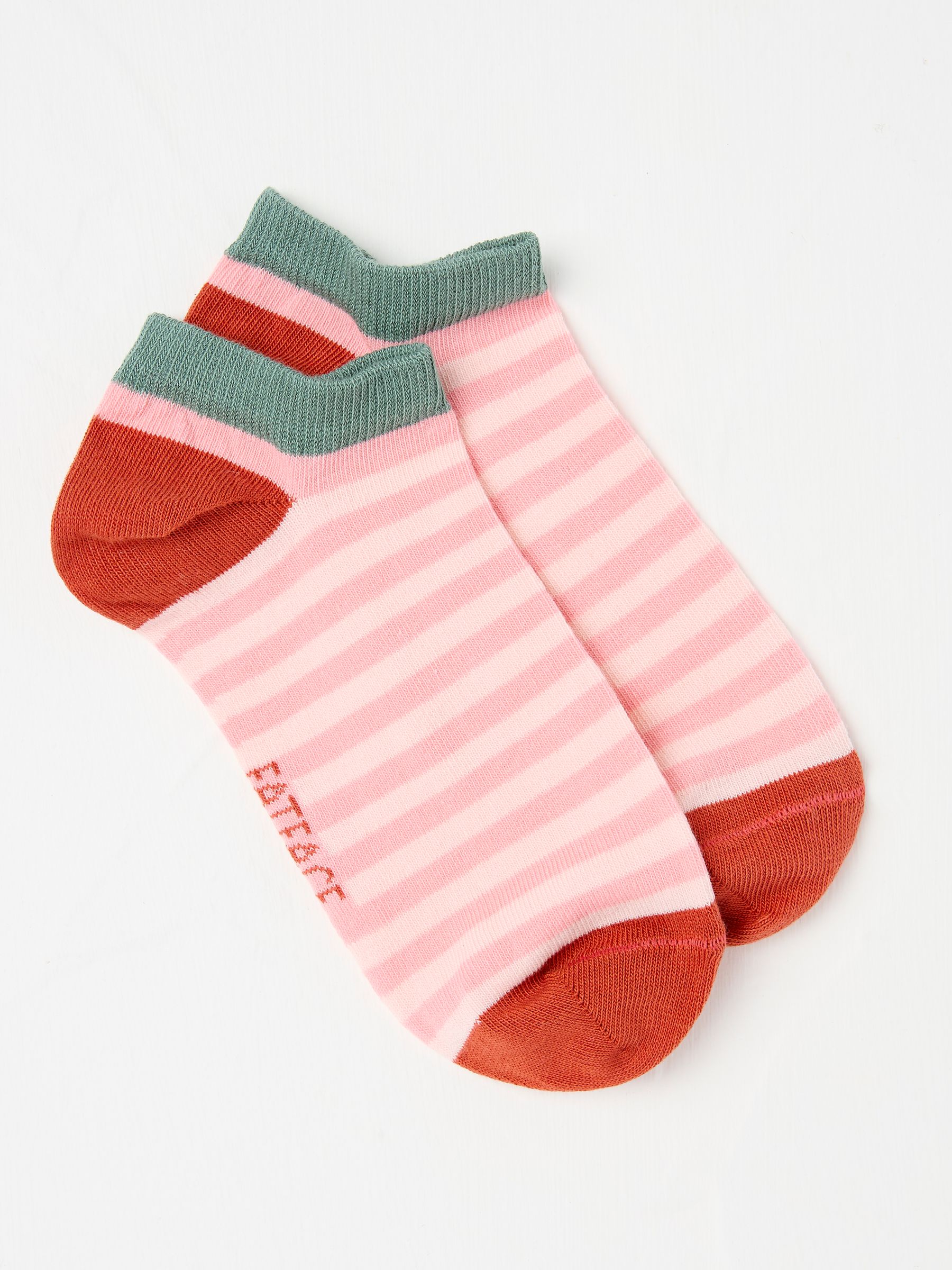 Pink Stripe Women's Trainer Socks - Image 1 of 2