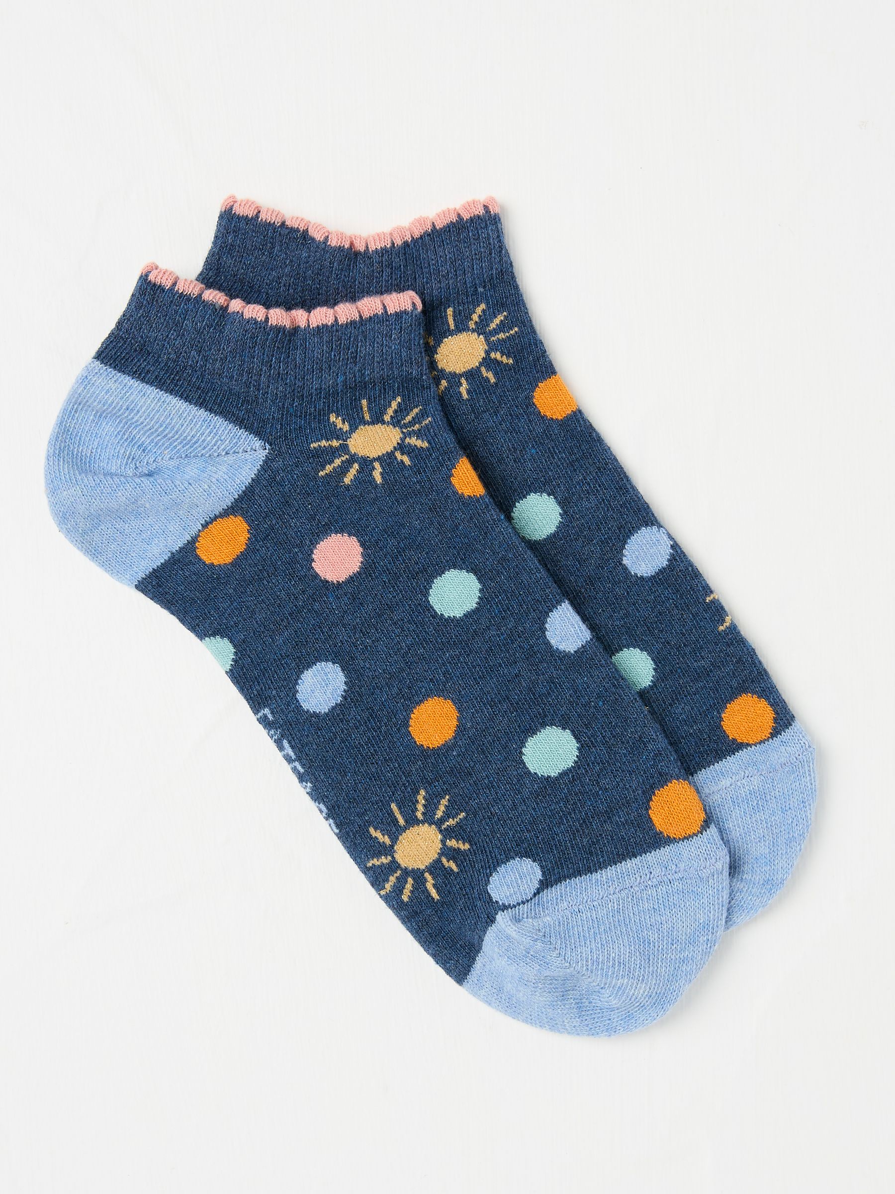 Navy Blue Spot Women's Trainer Socks - Image 1 of 2