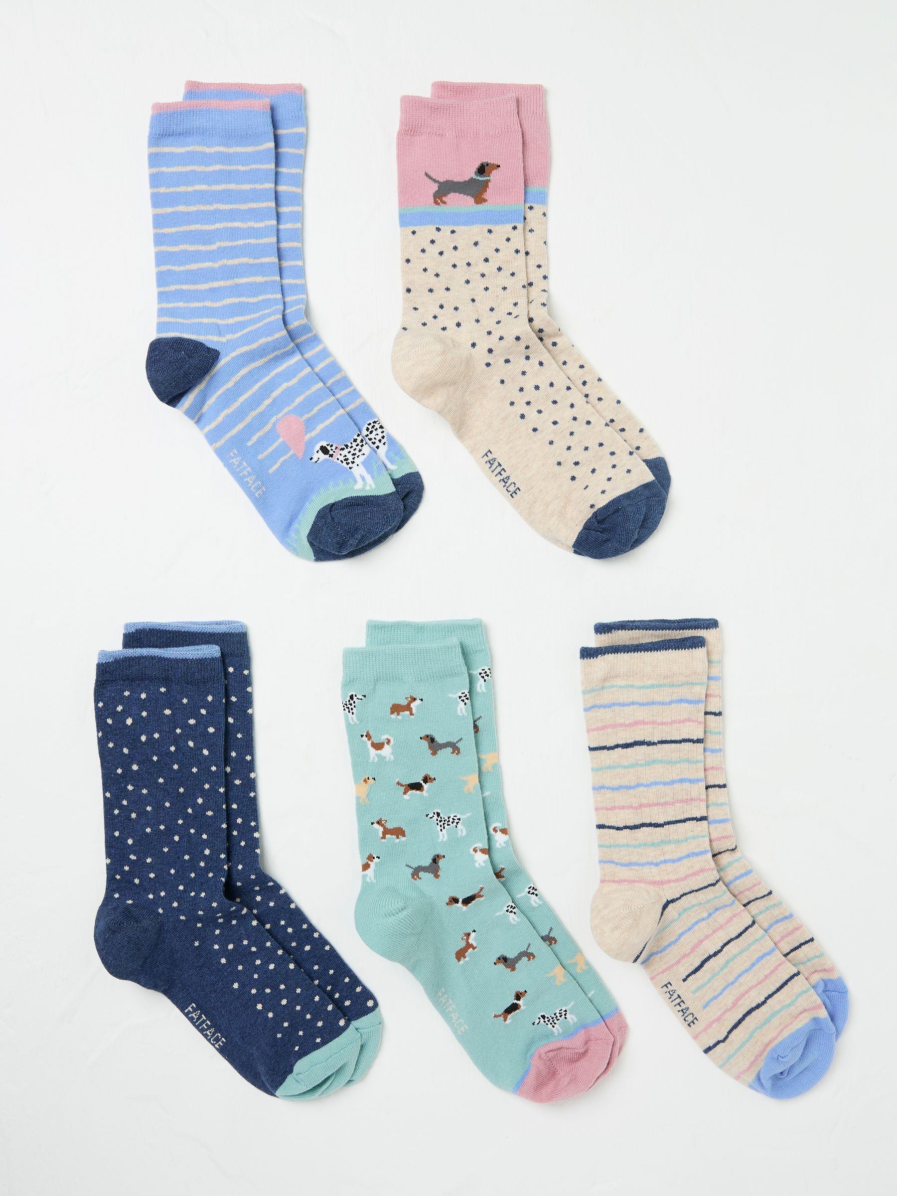 Multi Dogs 5 Pack Women's Socks - Image 2 of 2