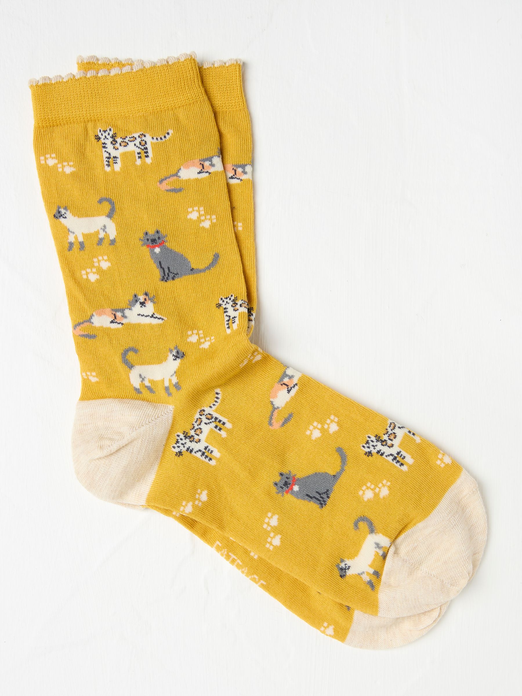 Yellow Cat Socks - Image 1 of 2