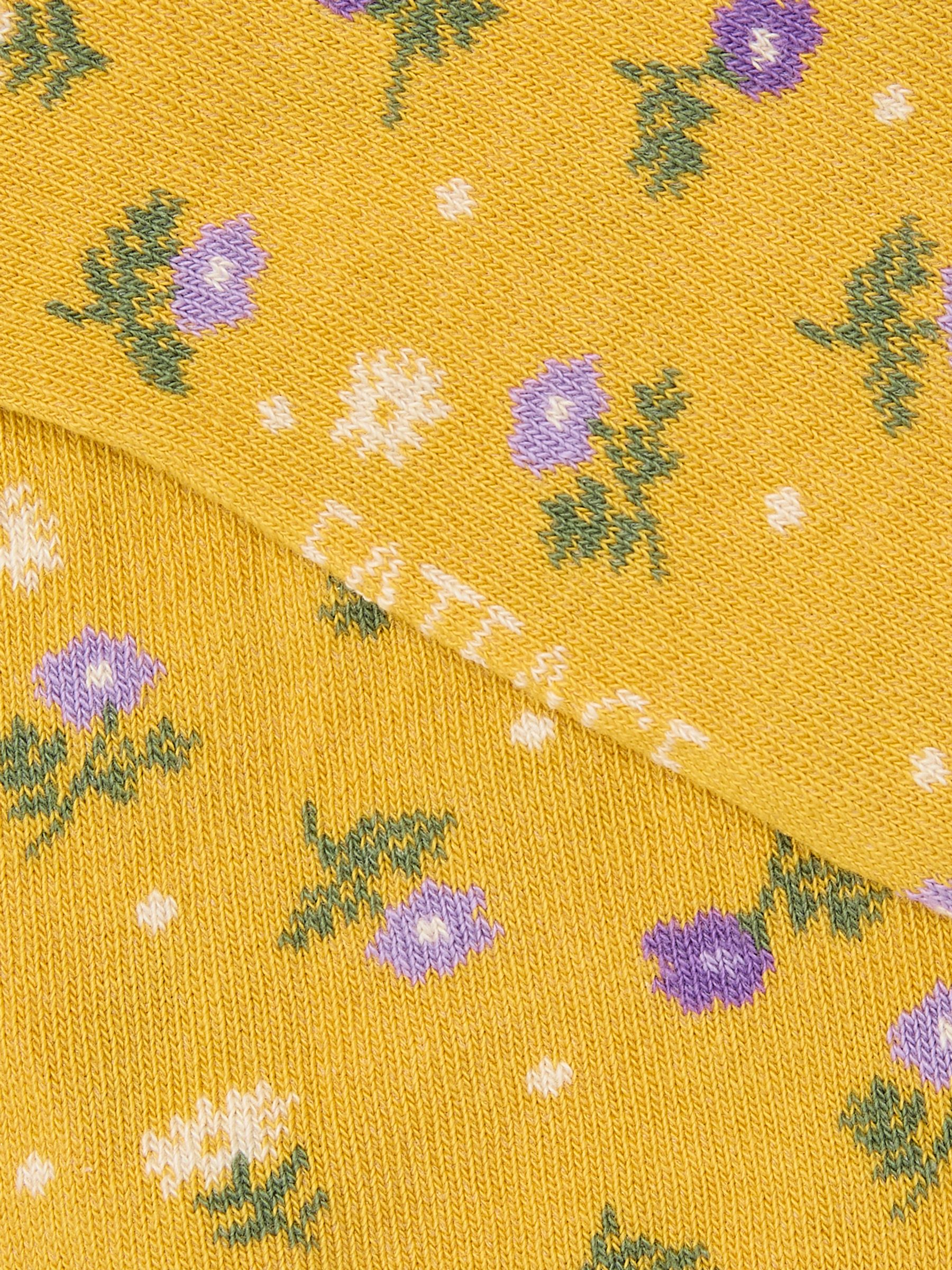 Yellow Floral Women's Trainer Socks - Image 2 of 2