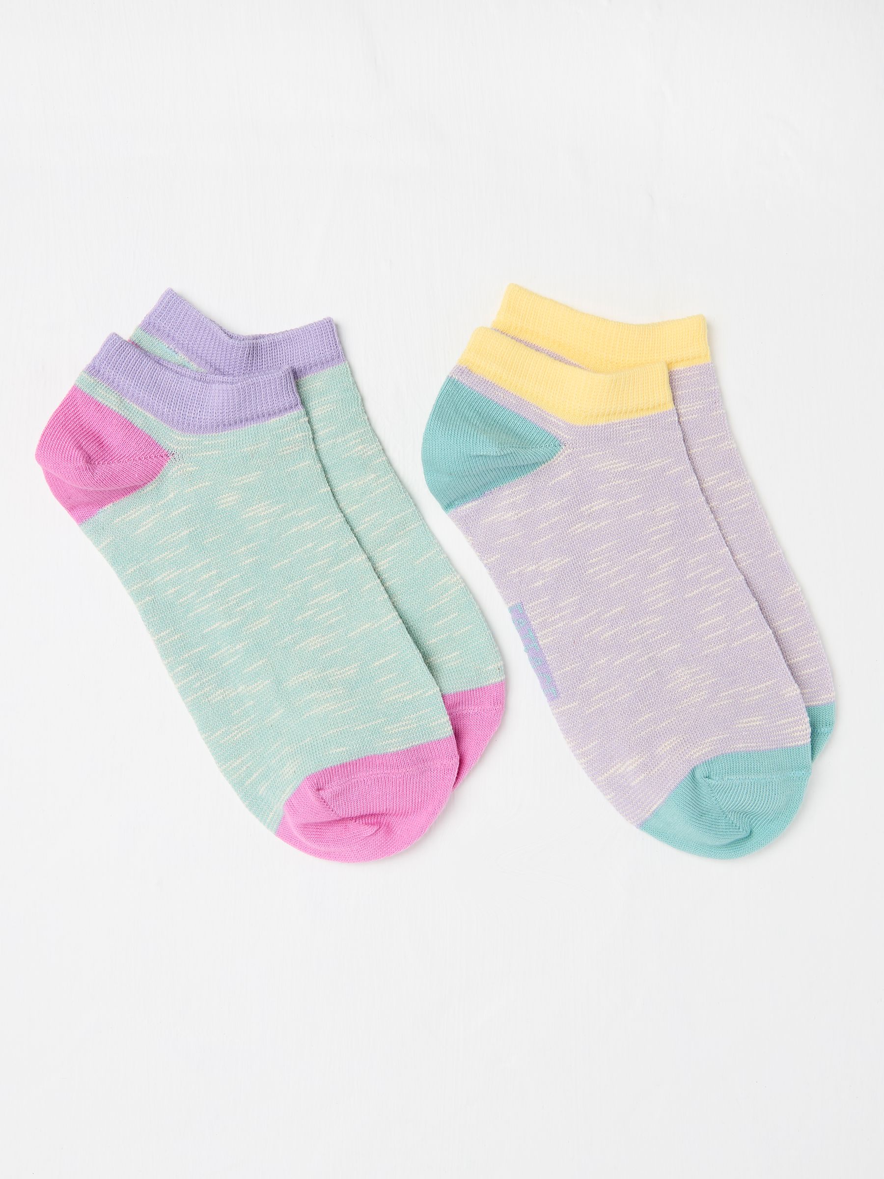 Multi Colour 2 Pack Women's Trainer Socks - Image 1 of 2 Multi Colour 2 Pack Women's Trainer Socks - Image 1 of 2