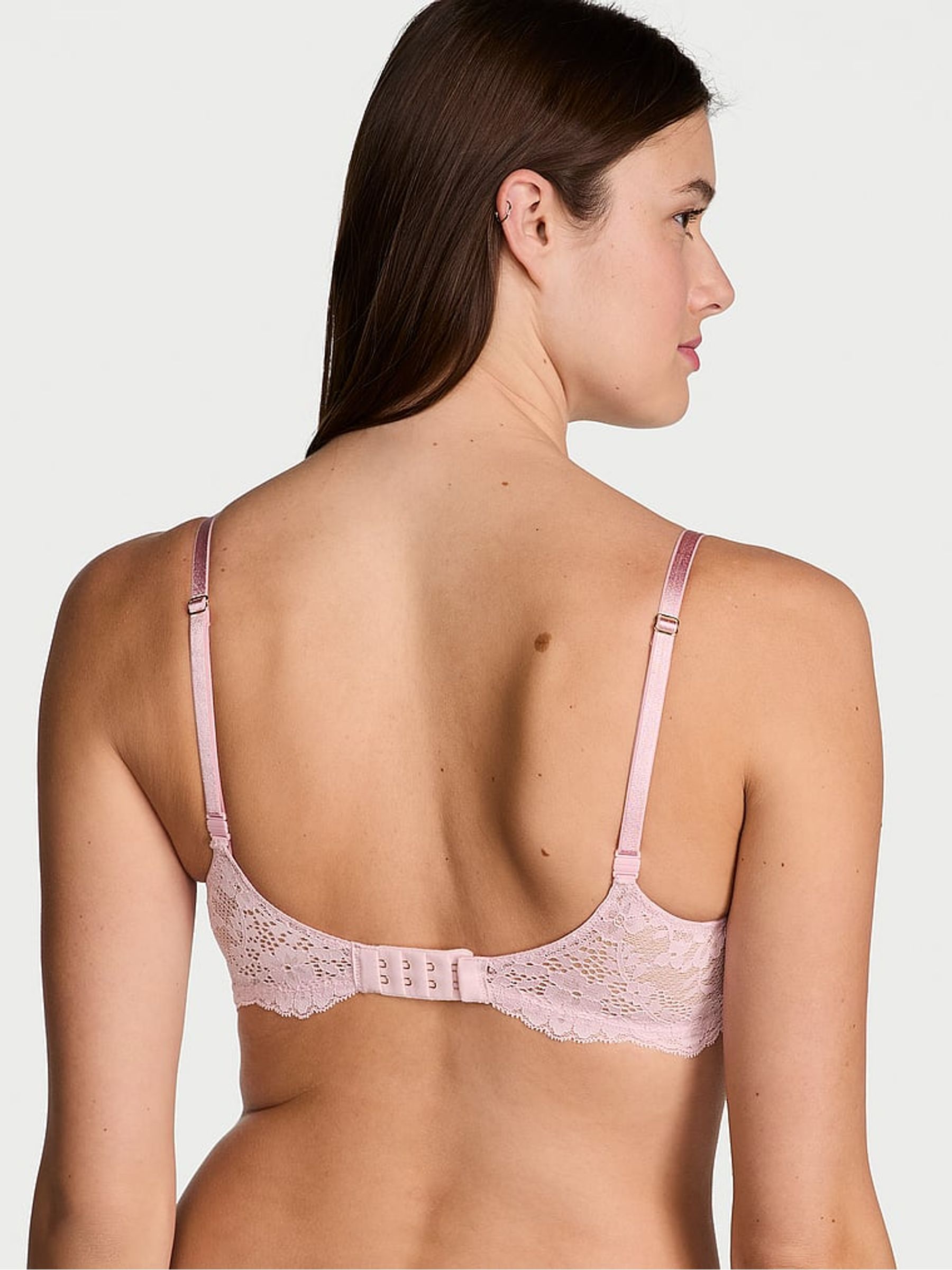 Chalk Rose Pink Unlined Balcony Lace Bra - Image 2 of 3