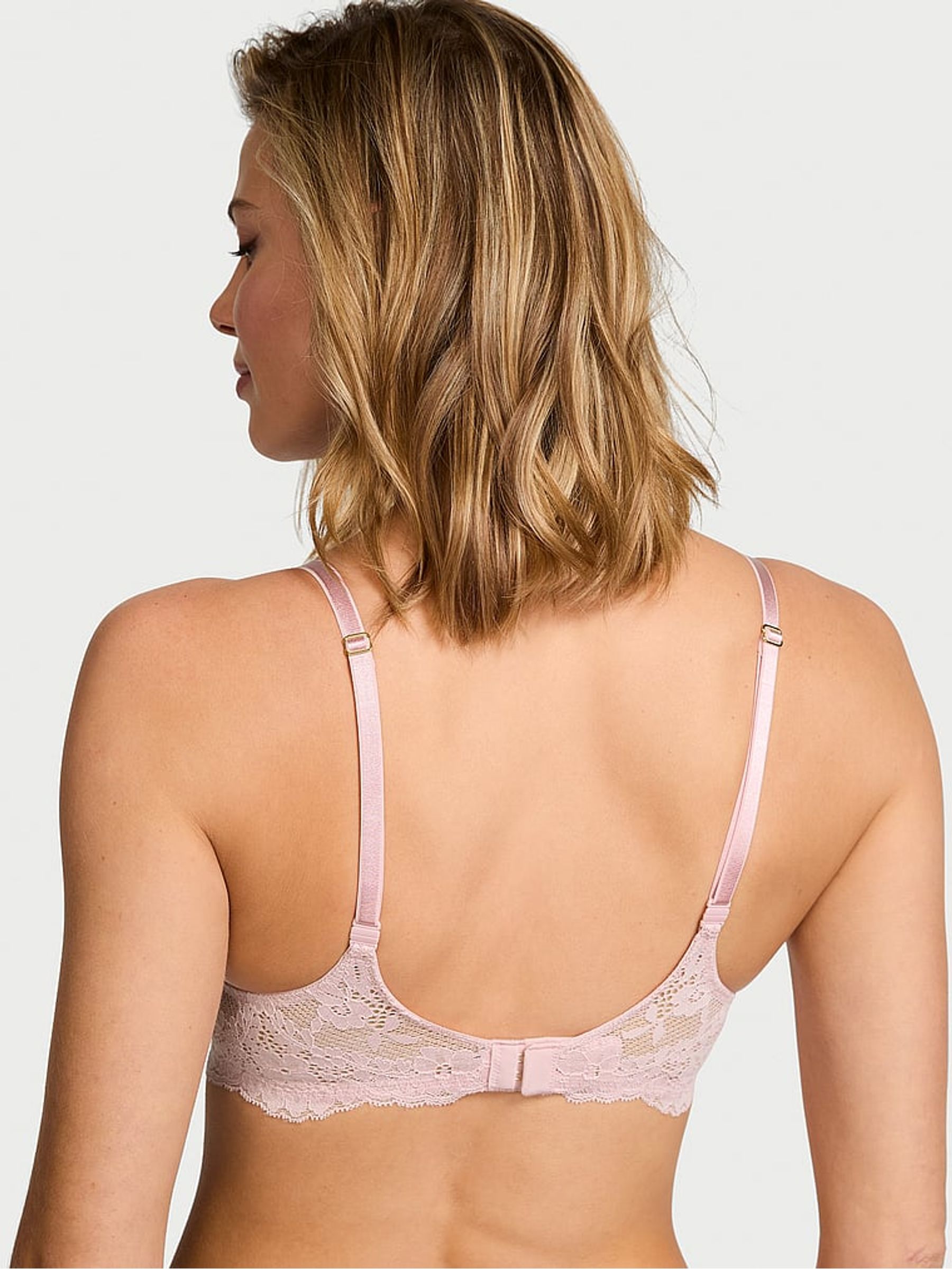 Chalk Rose Pink Push Up Lace Bra - Image 2 of 3