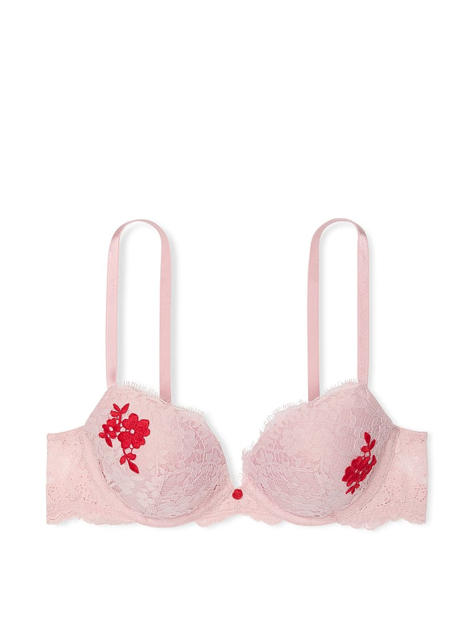 Chalk Rose Pink Push Up Lace Bra - Image 3 of 3
