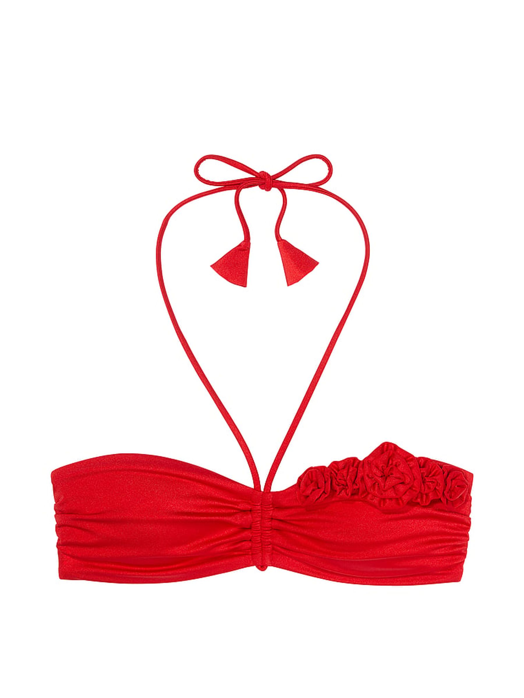 Vermillion Red Bandeau Rosette Bikini Top - Image 4 of 4