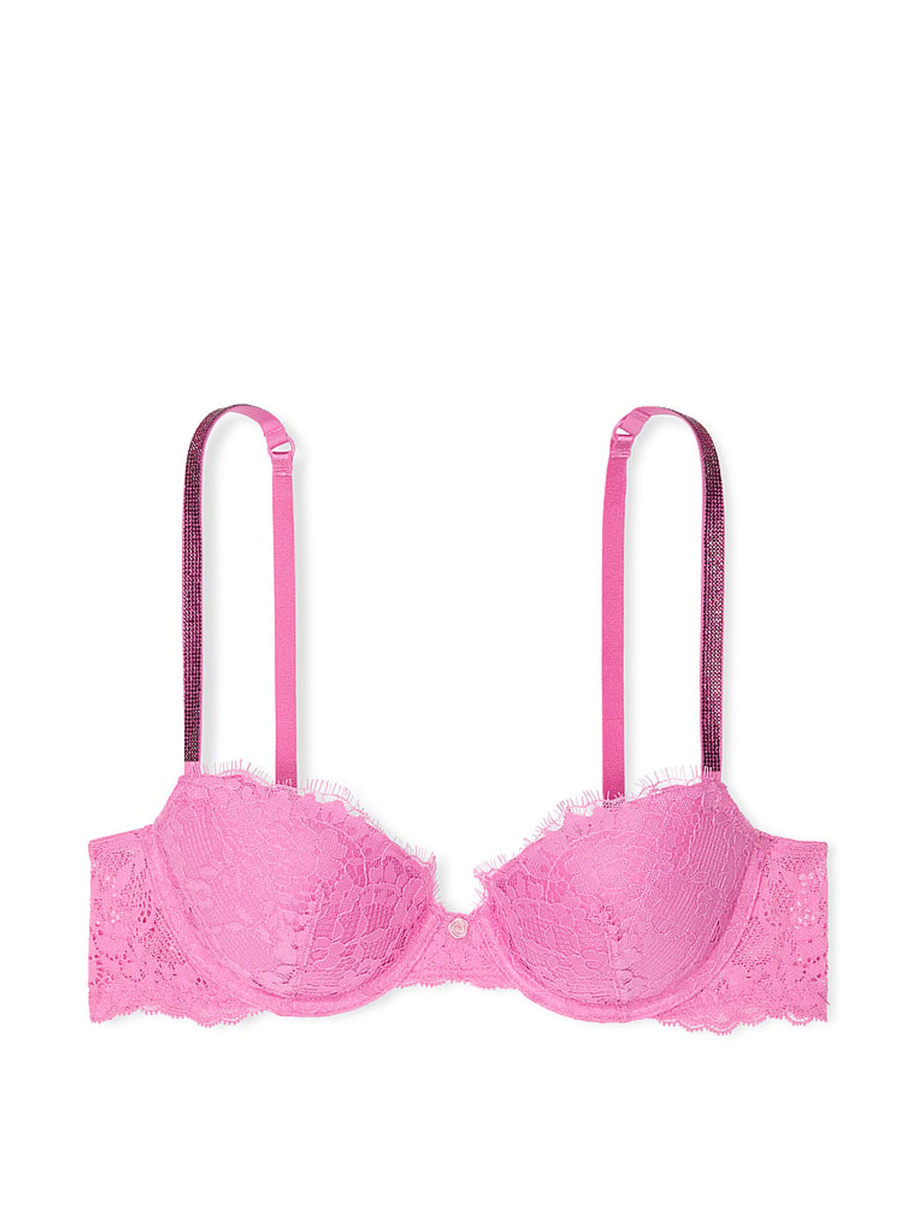 New Peony Pink Lightly Lined Demi Twinkle Strap Bra - Image 3 of 3