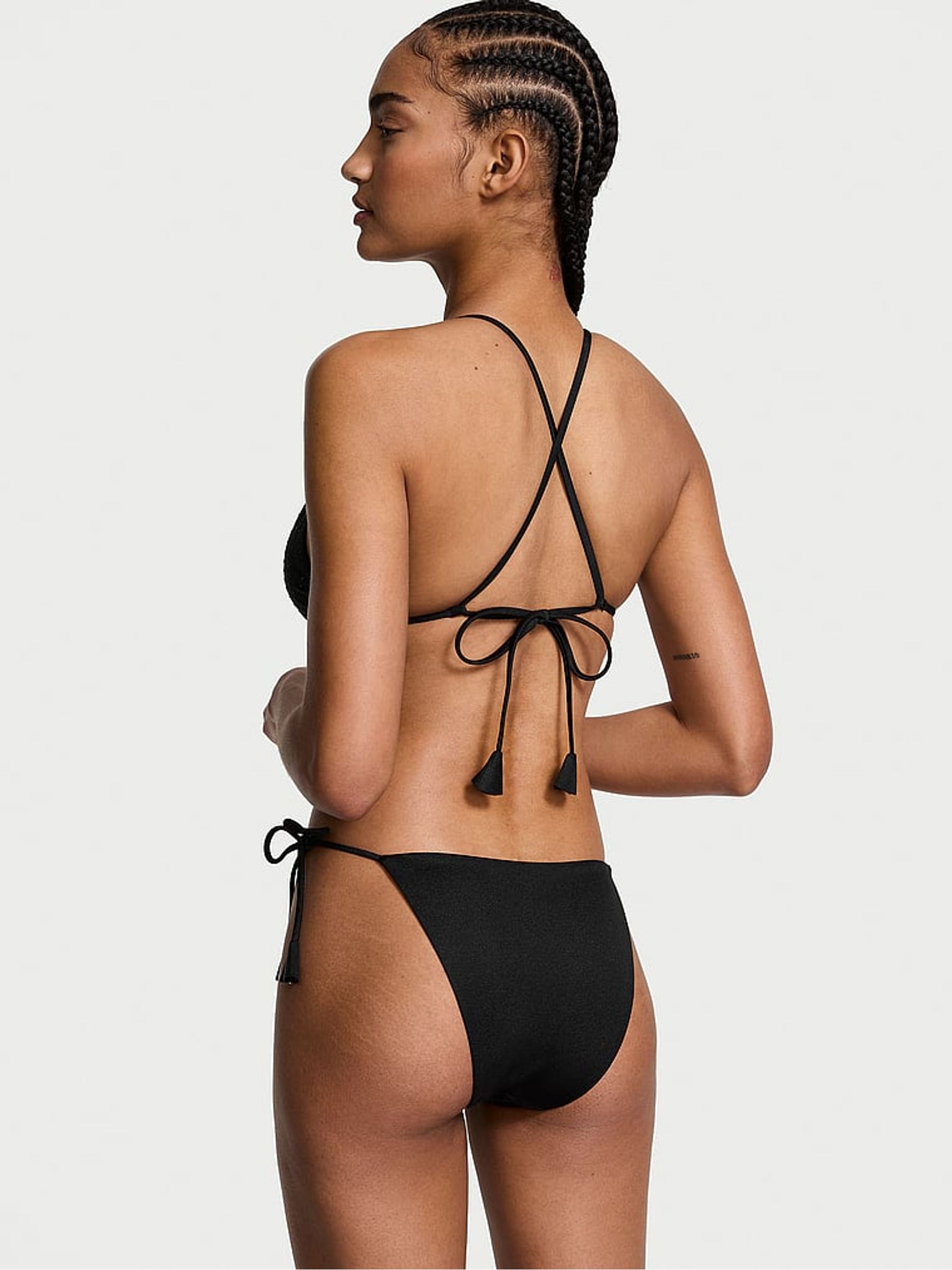 Black Diamante Triangle Rosette Bikini Top - Image 2 of 4