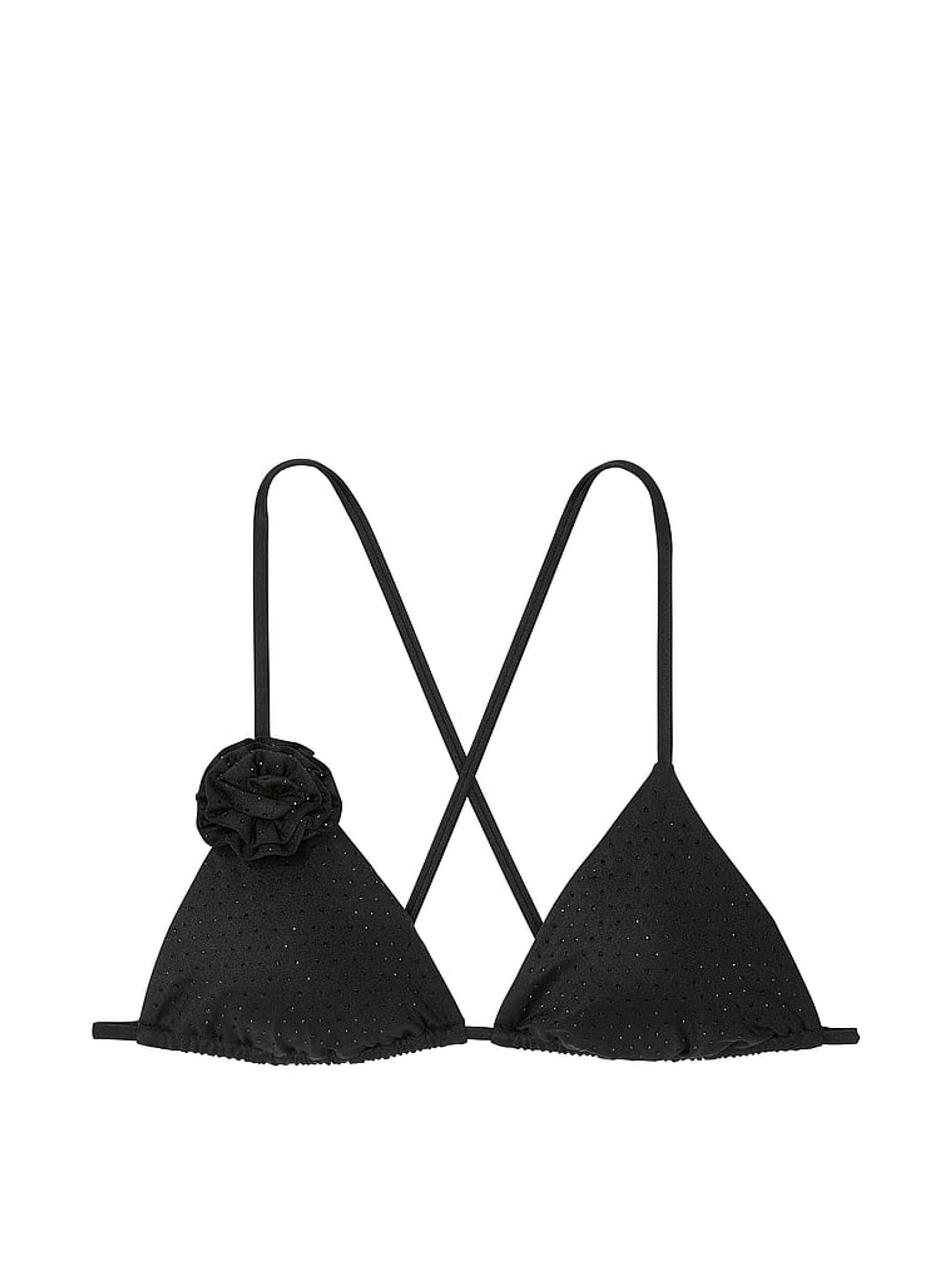 Black Diamante Triangle Rosette Bikini Top - Image 4 of 4