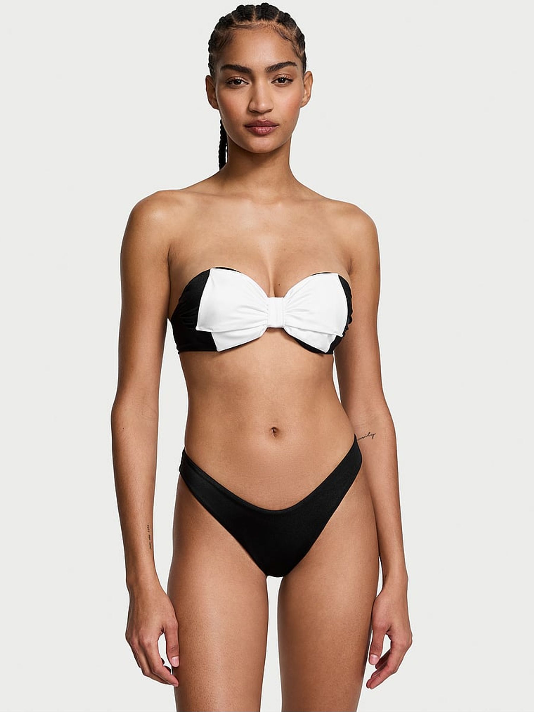 Black Strapless Bow Bikini Top - Image 3 of 4