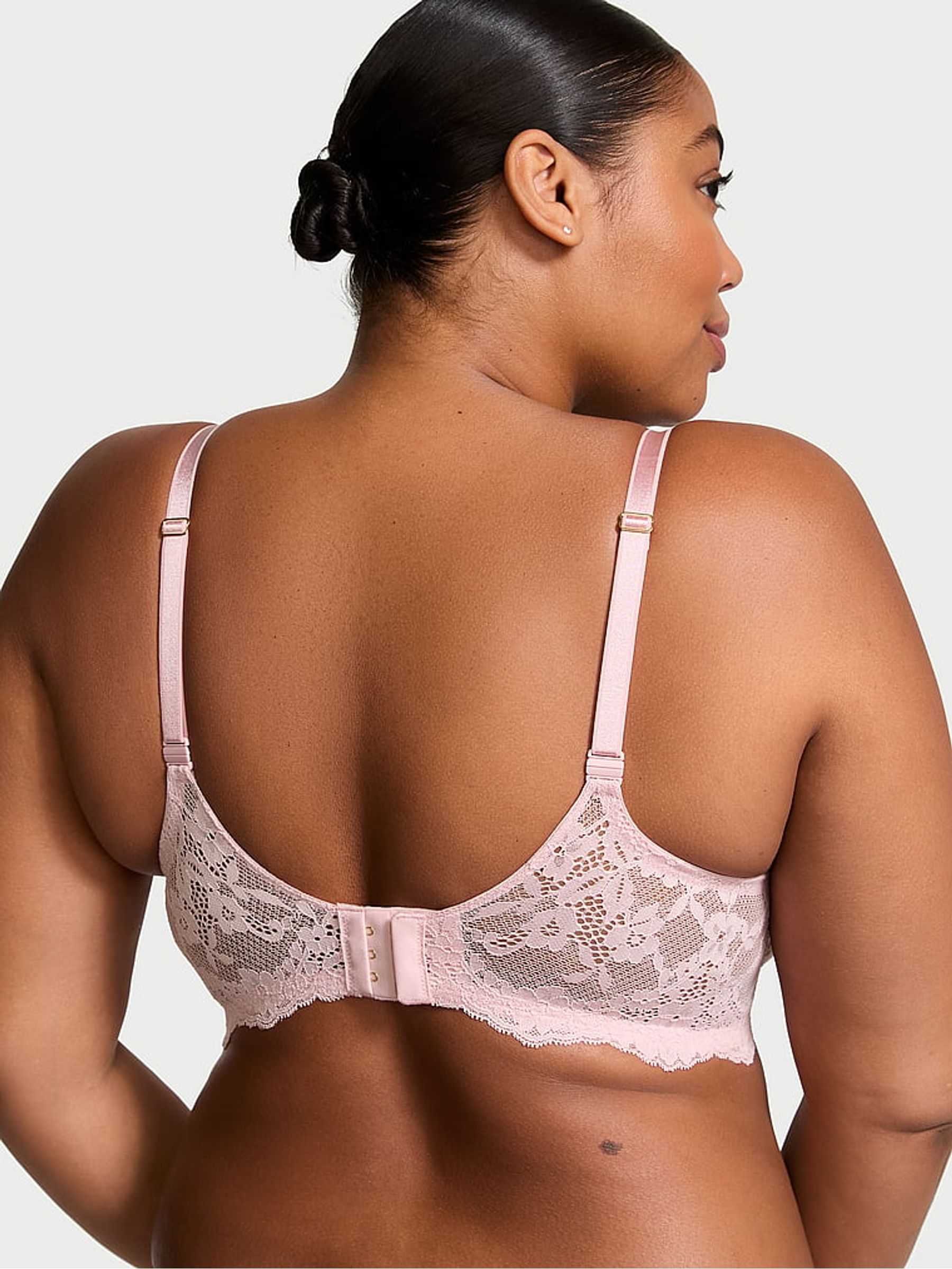 Chalk Rose Pink Lightly Lined Demi Lace Bra - Image 2 of 3