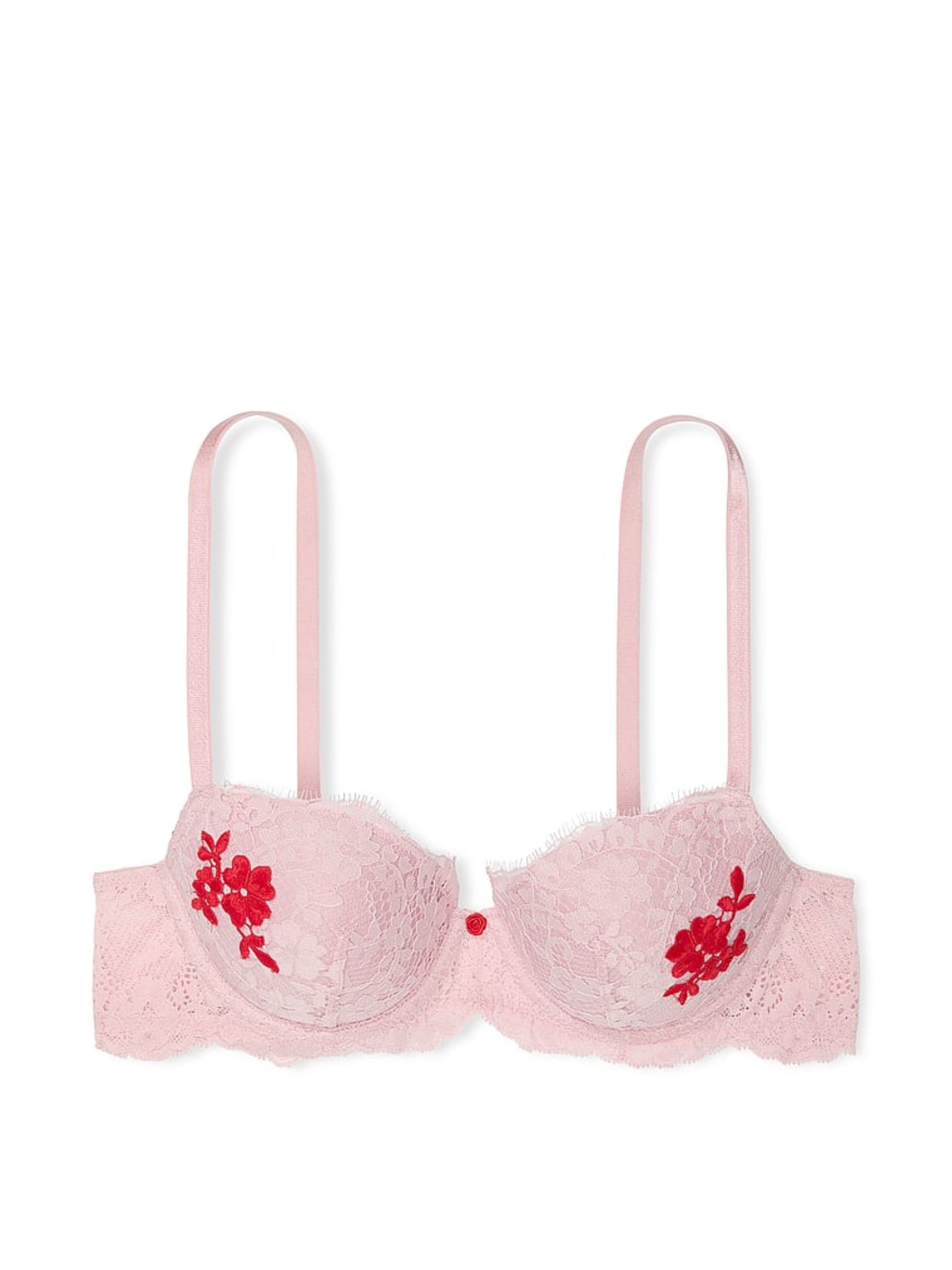 Chalk Rose Pink Lightly Lined Demi Lace Bra - Image 3 of 3