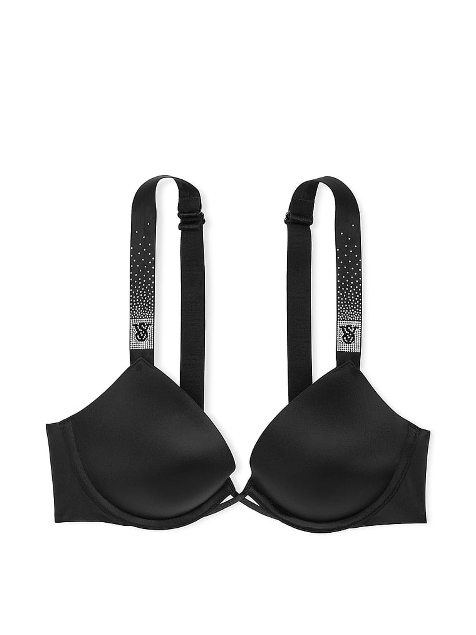 Black Push Up Scattered Shine Strap Bra - Image 3 of 3