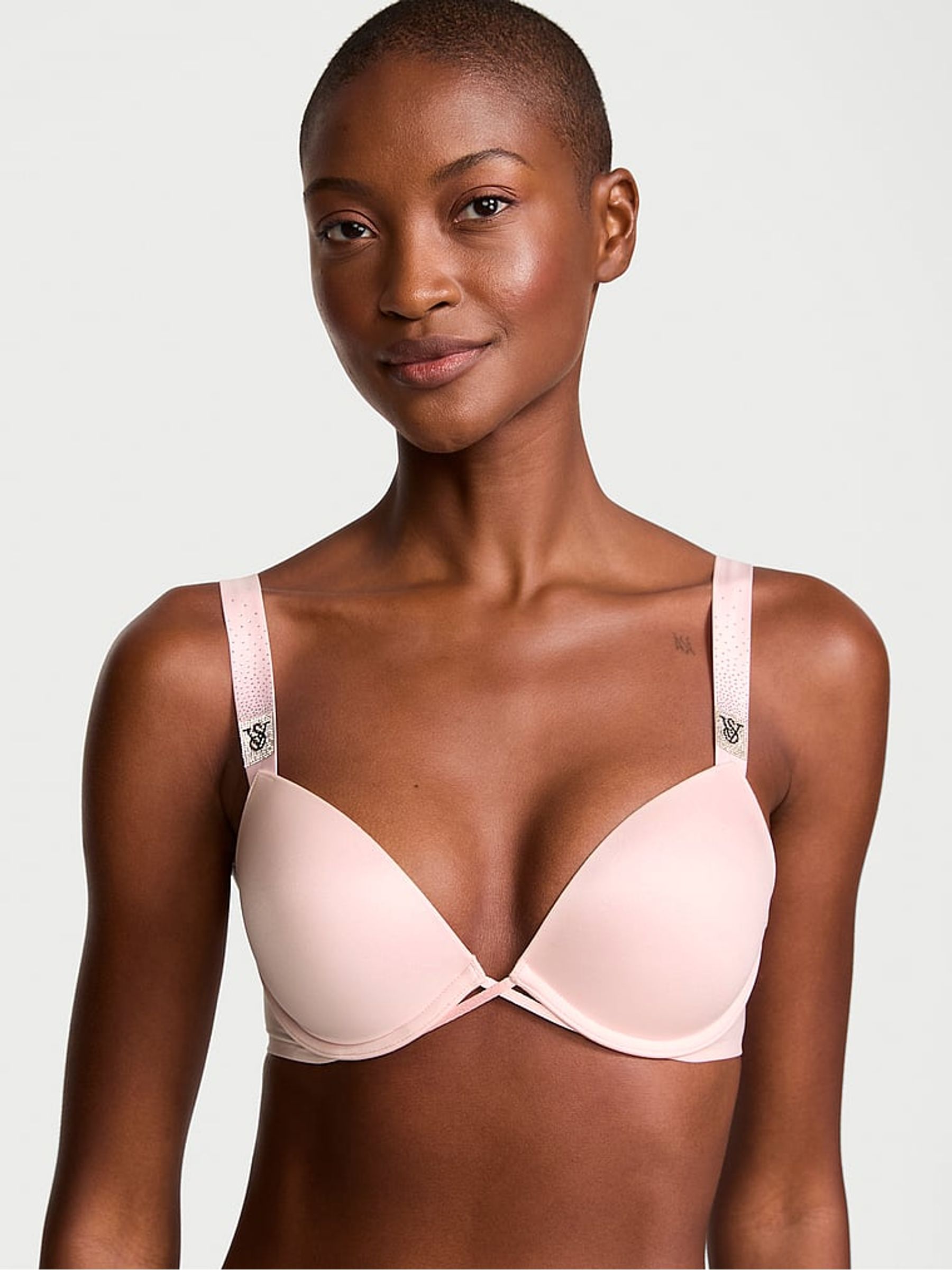 Angel Pink Push Up Scattered Shine Strap Bra - Image 1 of 3