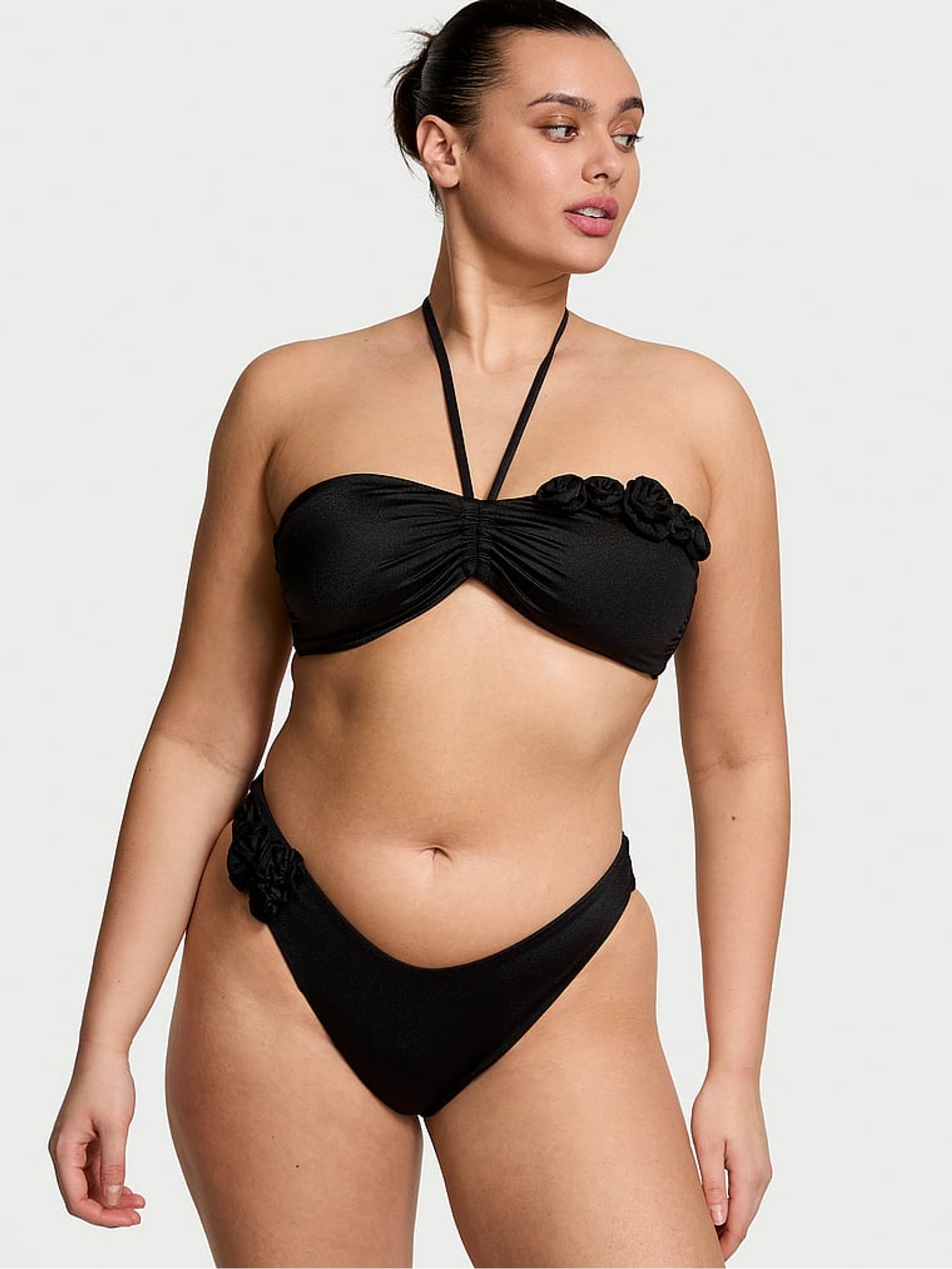 Black Bandeau Rosette Bikini Top - Image 3 of 3