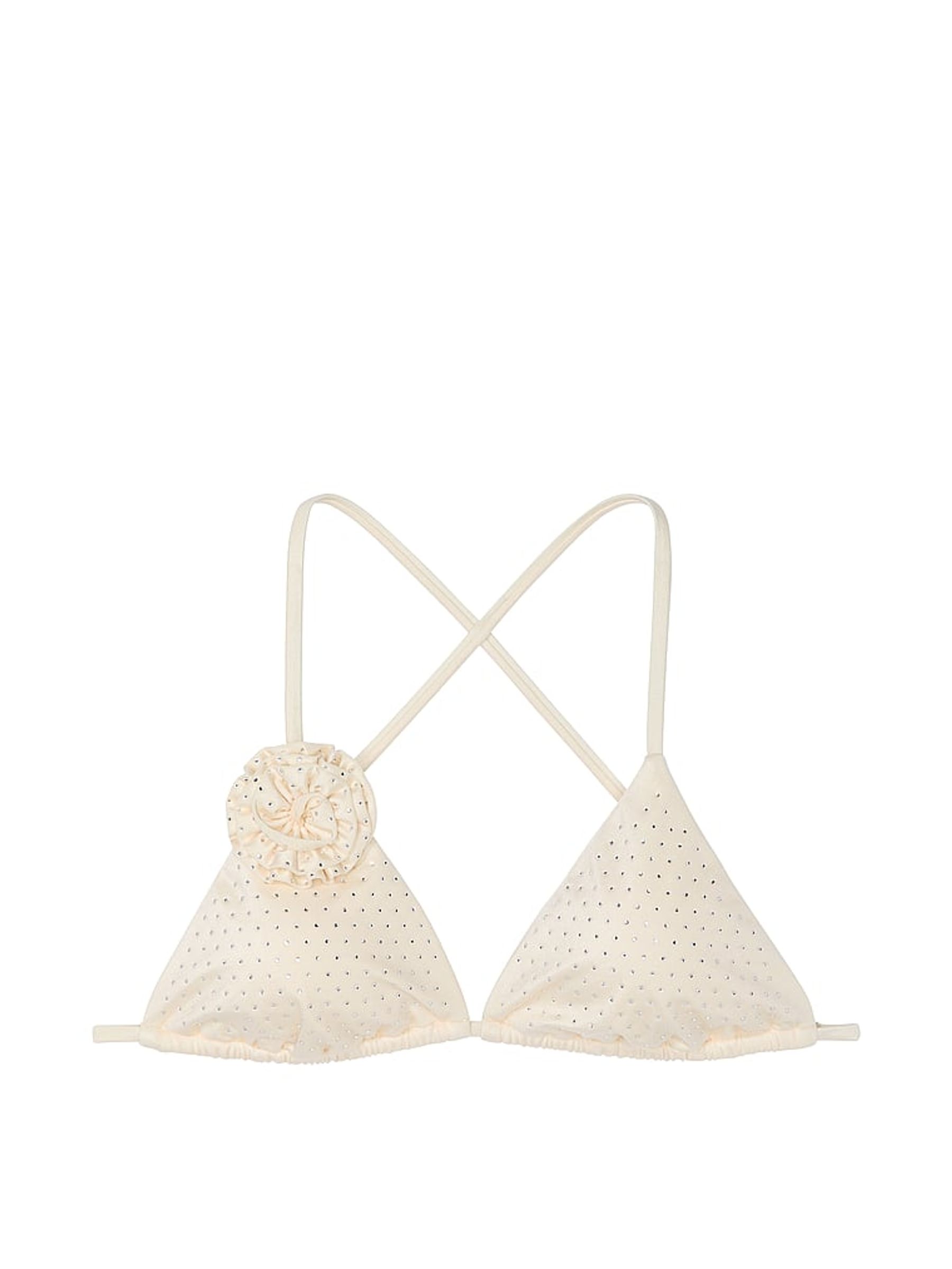 Candlelight White Diamante Triangle Rosette Bikini Top - Image 4 of 4