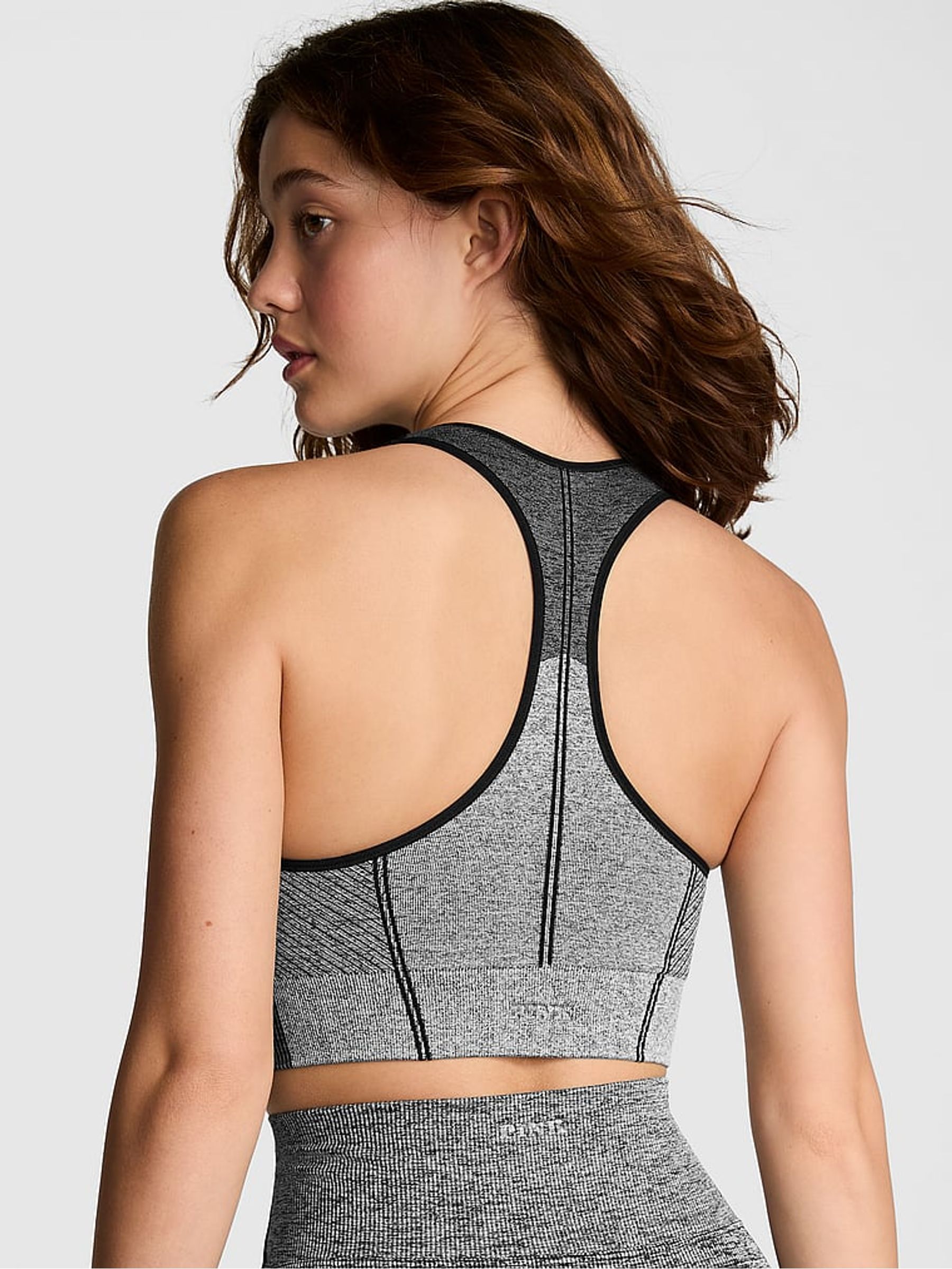 Black Marl Seamless Sports Bra - Image 2 of 4