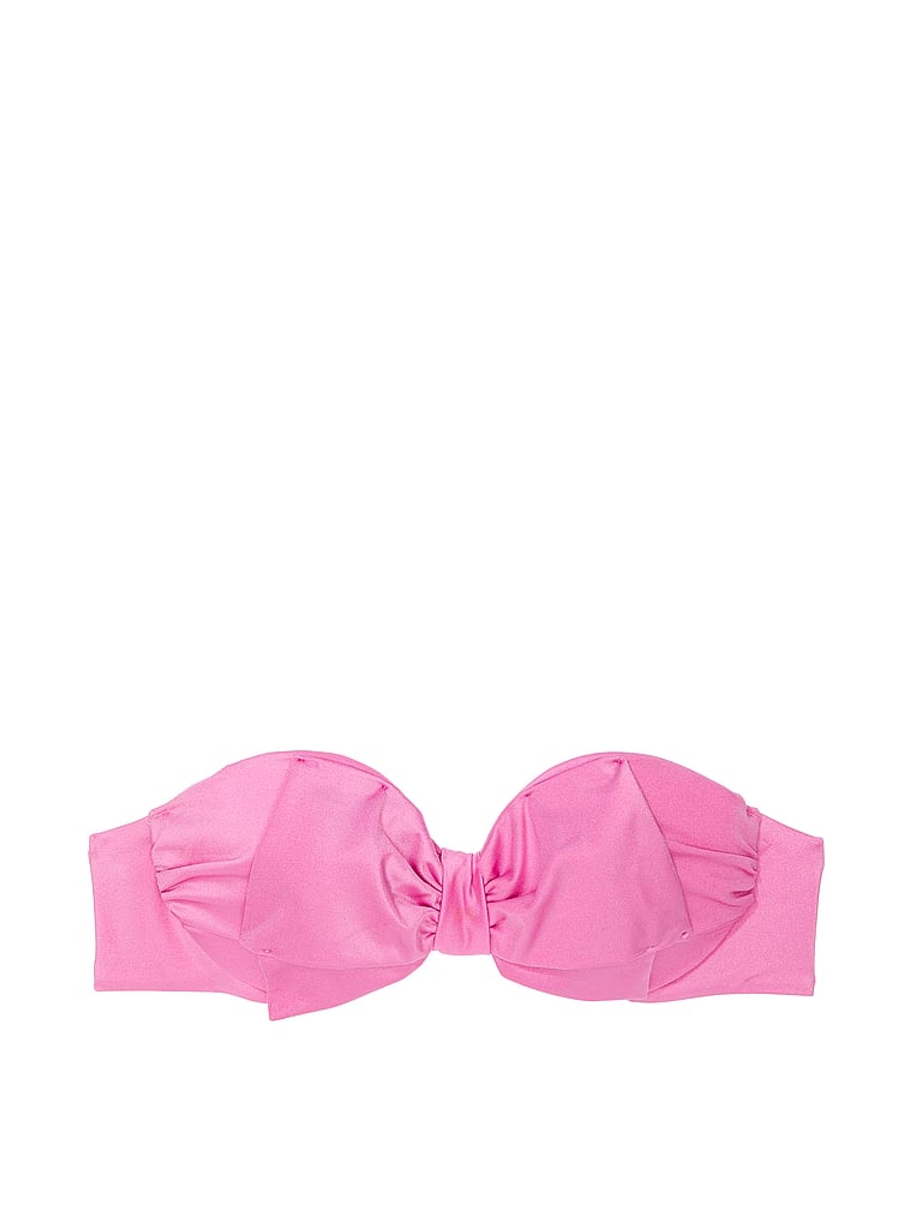 New Peony Pink Strapless Bow Bikini Top - Image 4 of 4