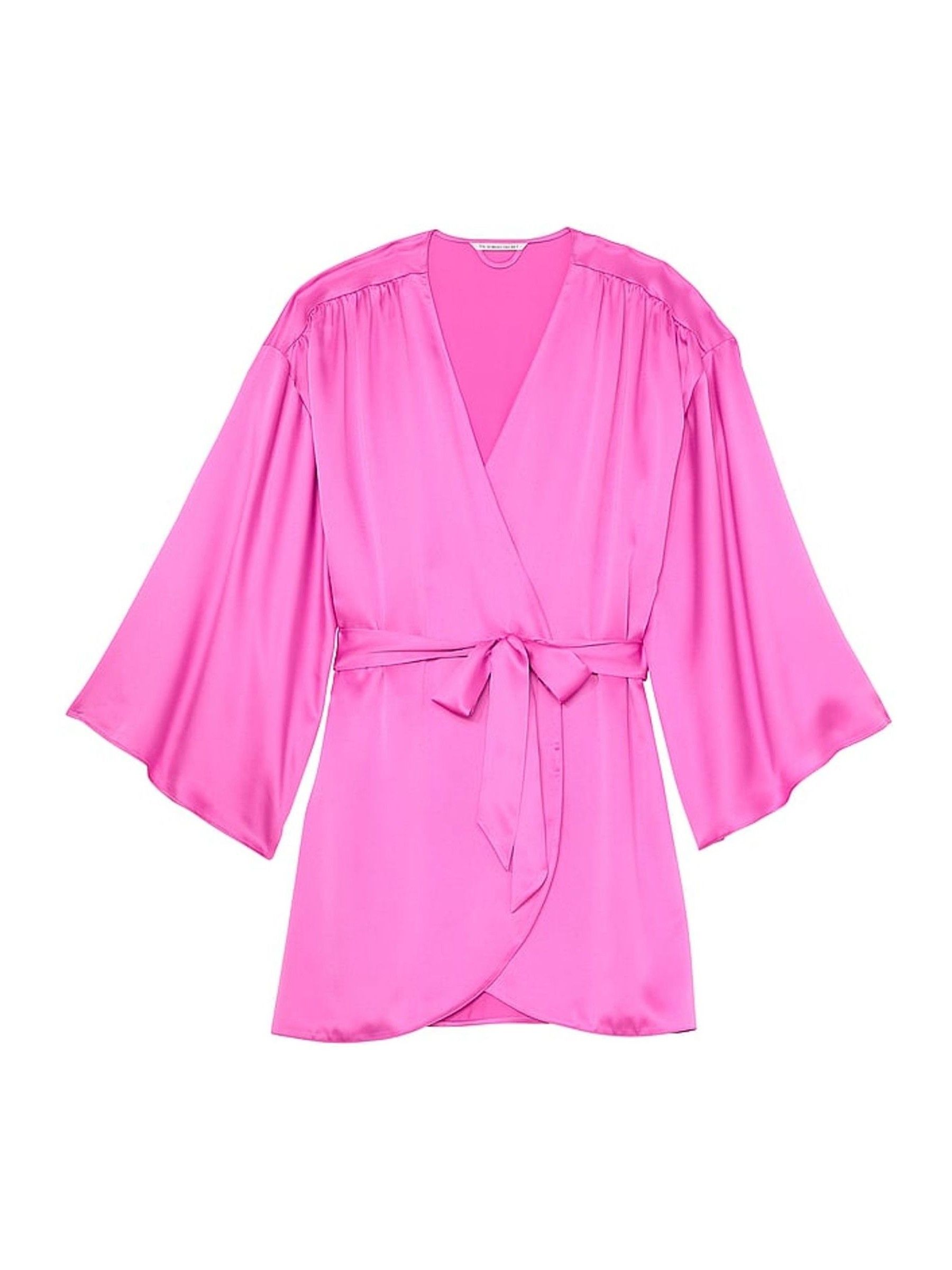 New Peony Pink Satin Short Robe - Image 3 of 3