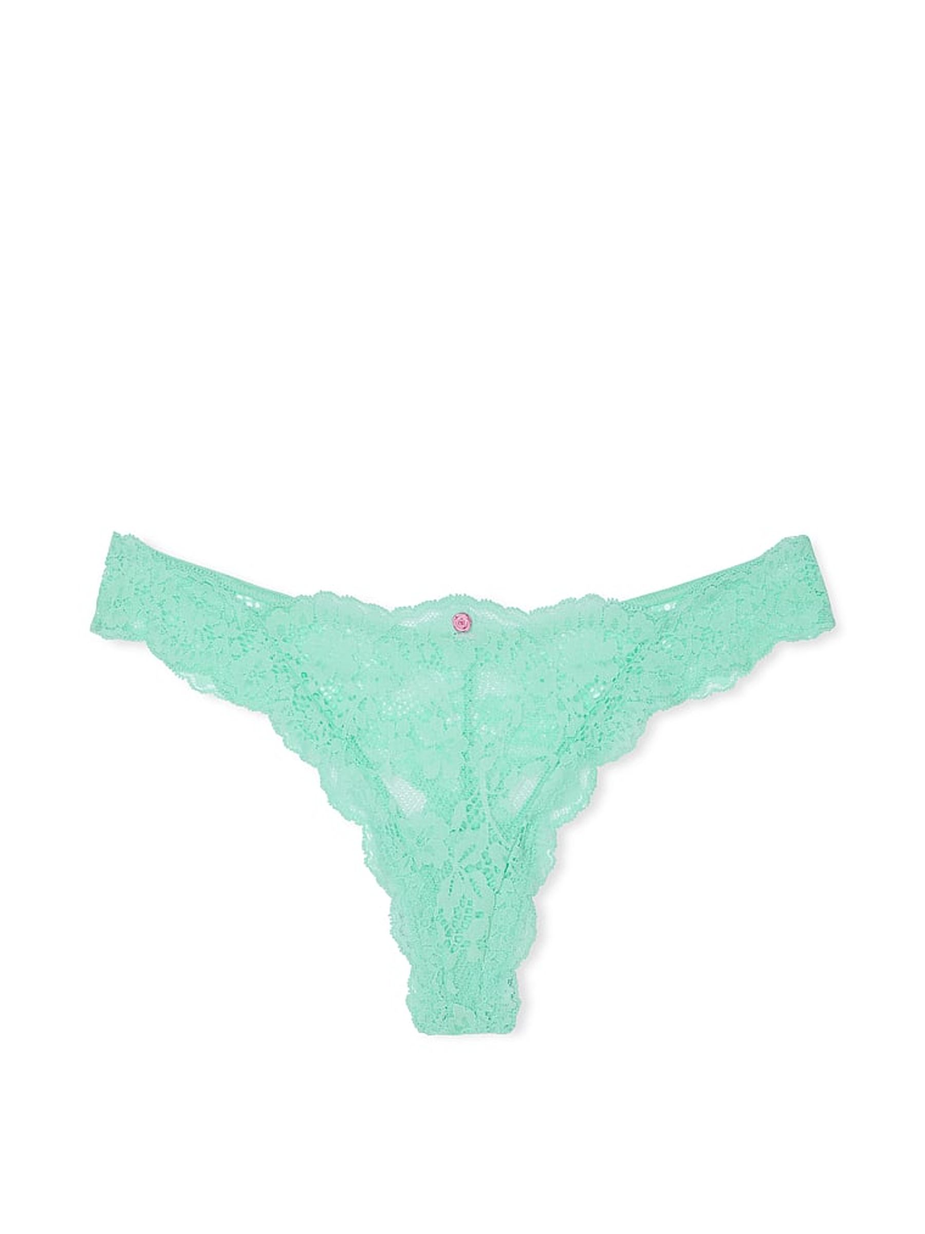 Waterfall Green Thong Lace Knickers - Image 3 of 3