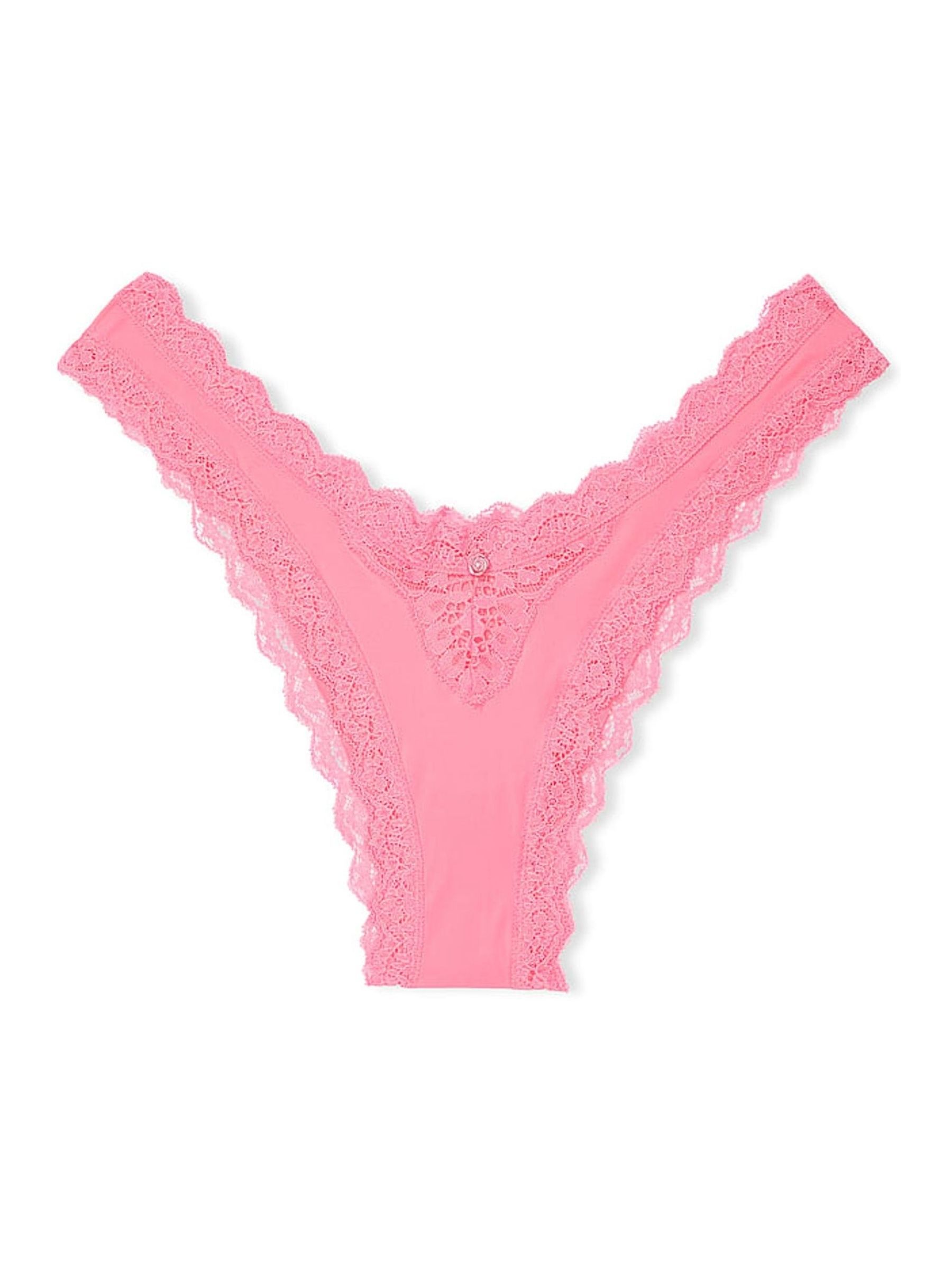 Pink Hope Lace Trim Brazilian Knickers - Image 3 of 3