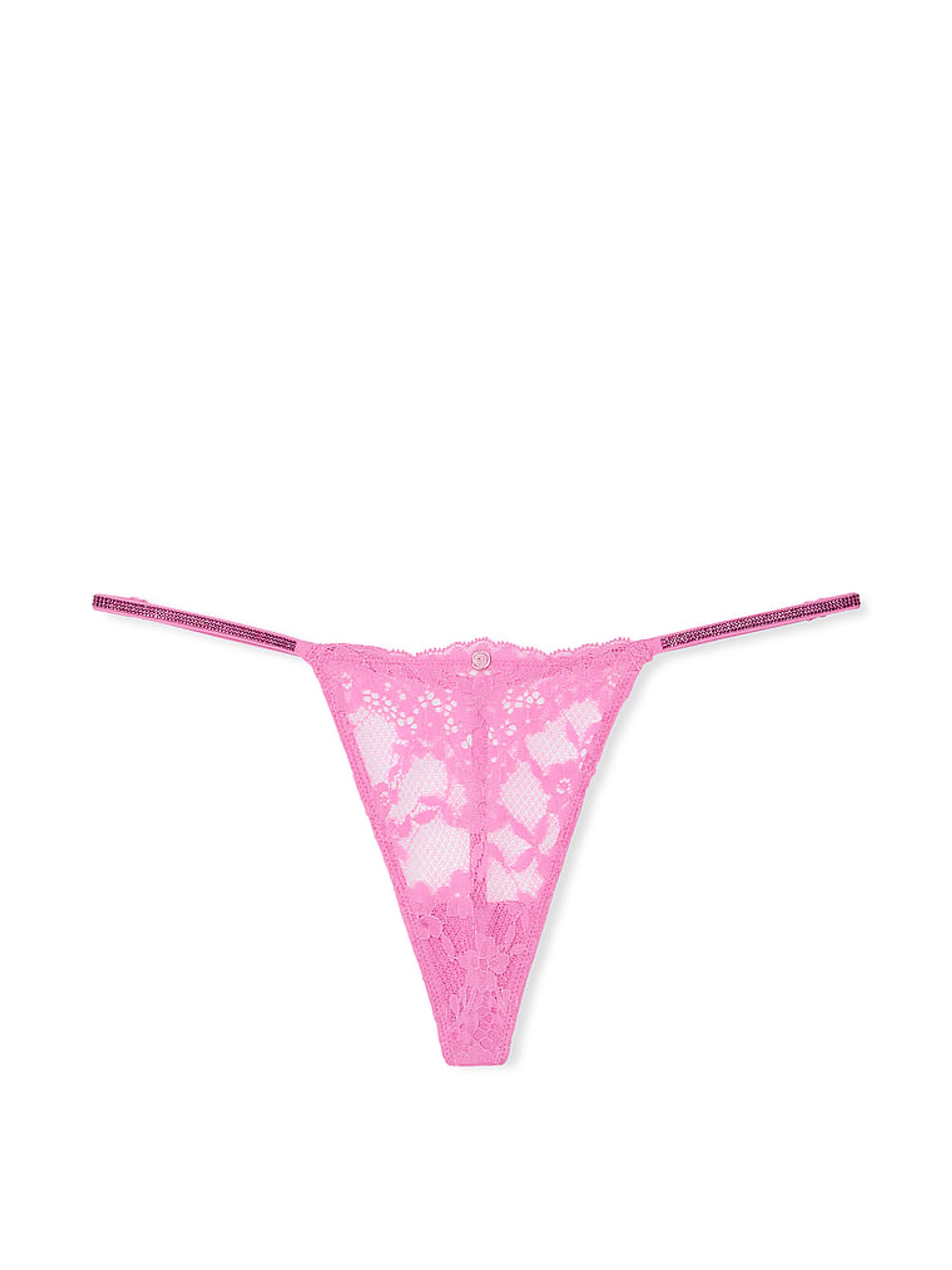 New Peony Pink G String Twinkle Strap Knickers - Image 3 of 3