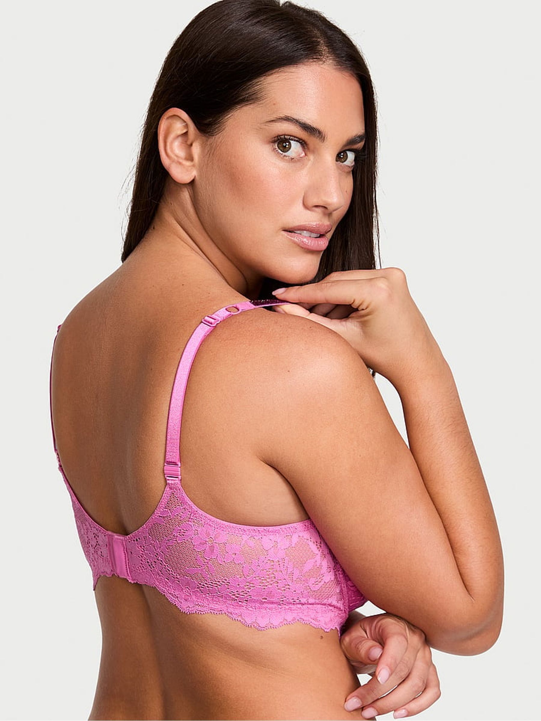 New Peony Pink Unlined Balcony Twinkle Strap Bra - Image 2 of 3