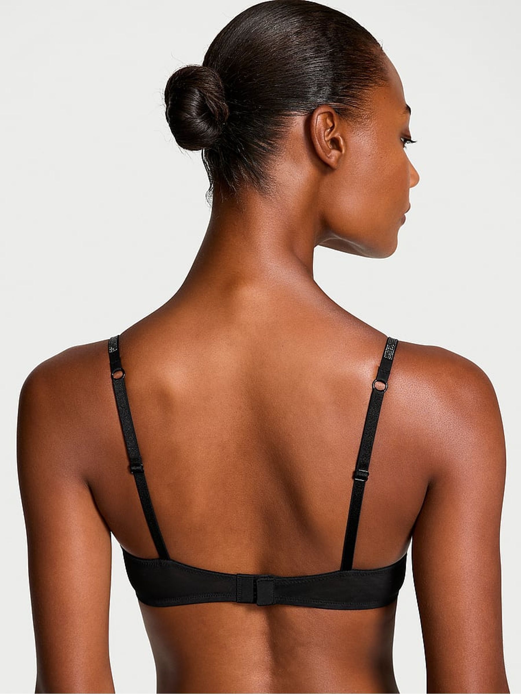 Black Sheer Shine Low Cut Demi Bra - Image 2 of 3