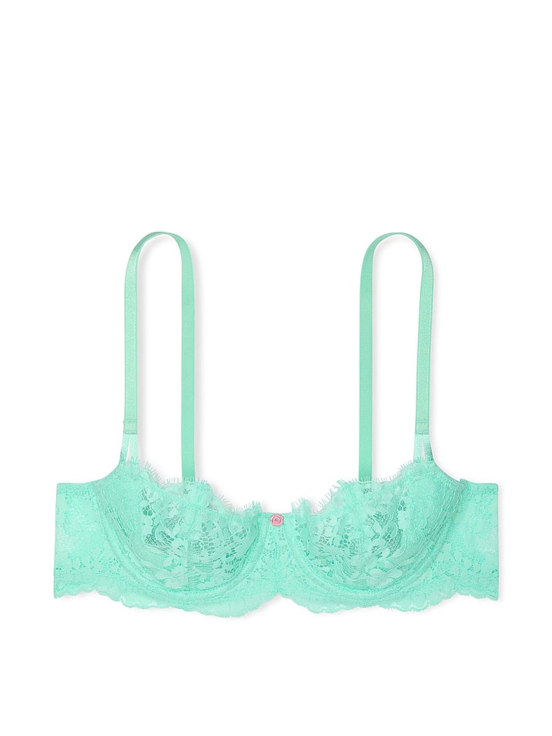 Waterfall Green Unlined Balcony Lace Bra - Image 3 of 3