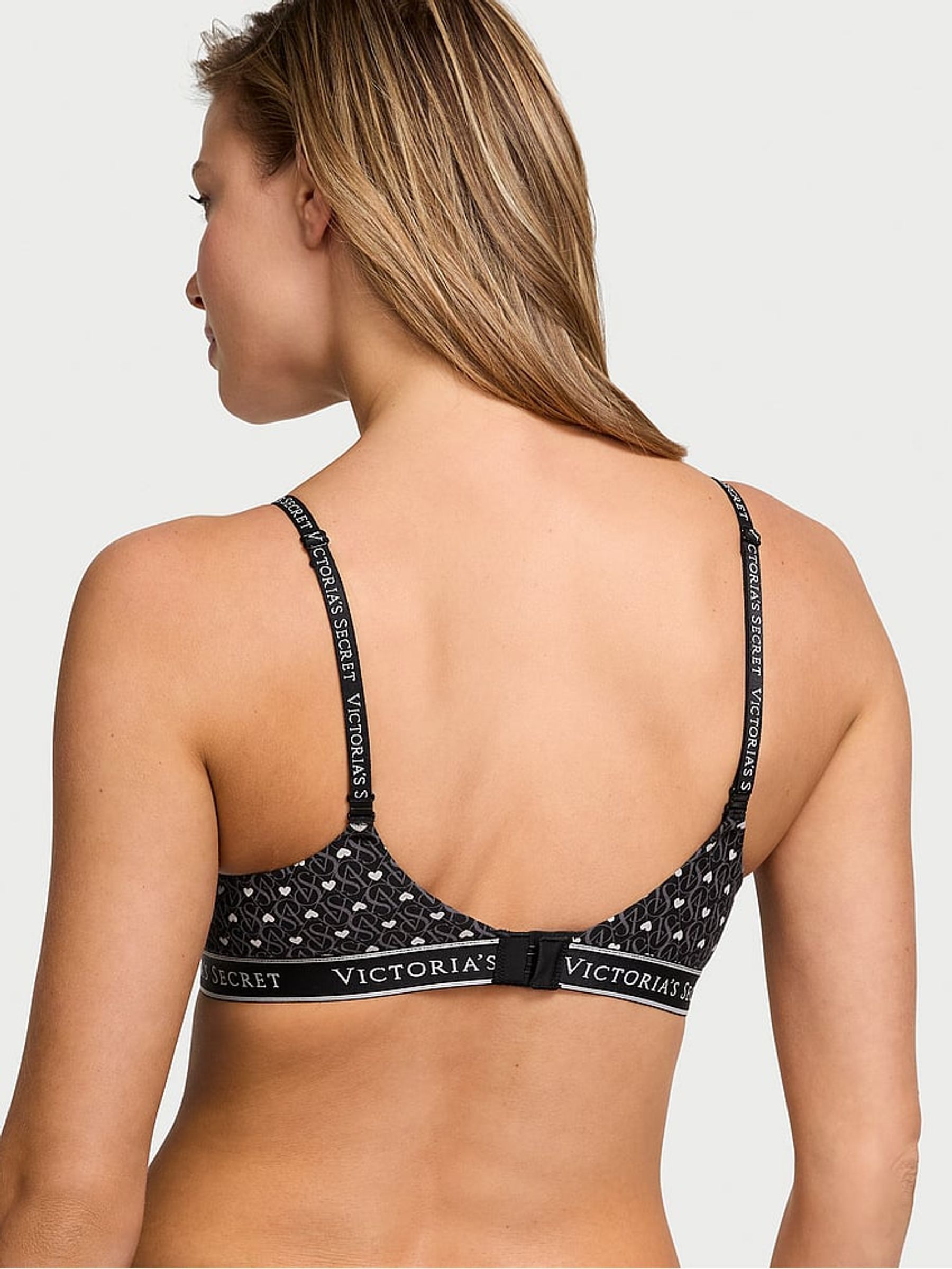 Black VS Heart Lockup Full Cup Push Up Bra - Image 2 of 3