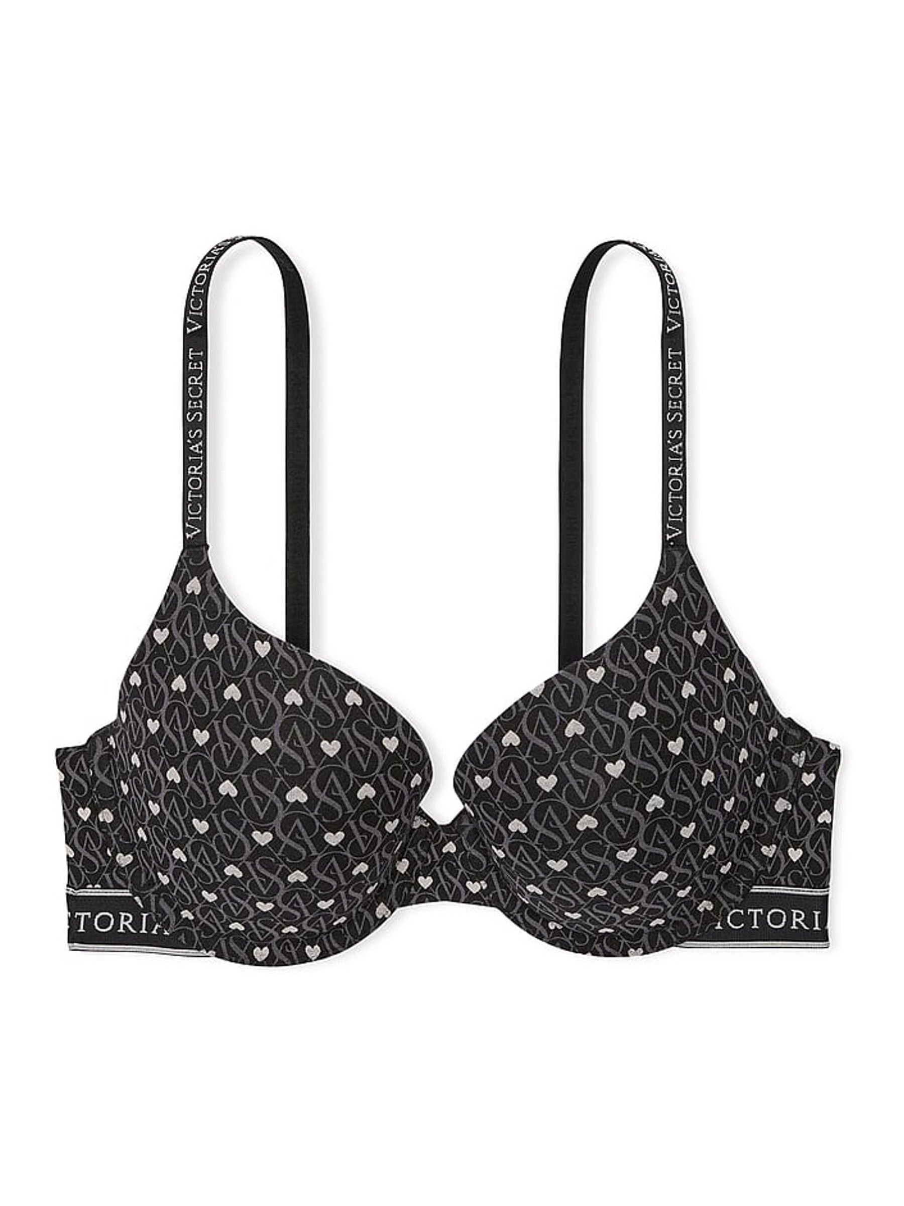 Black VS Heart Lockup Full Cup Push Up Bra - Image 3 of 3