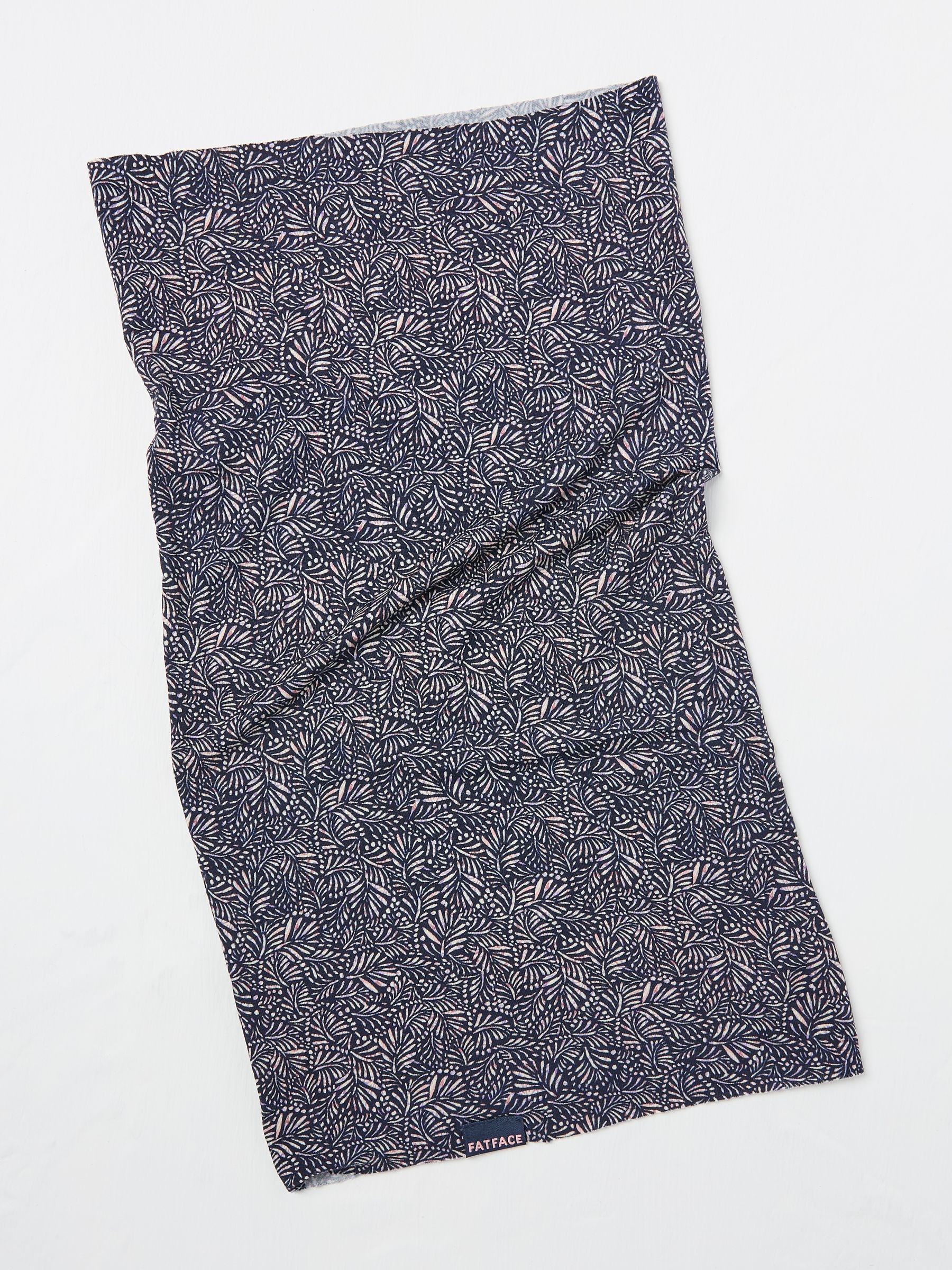 Navy Leaf Print Multi Use Snood - Image 2 of 2