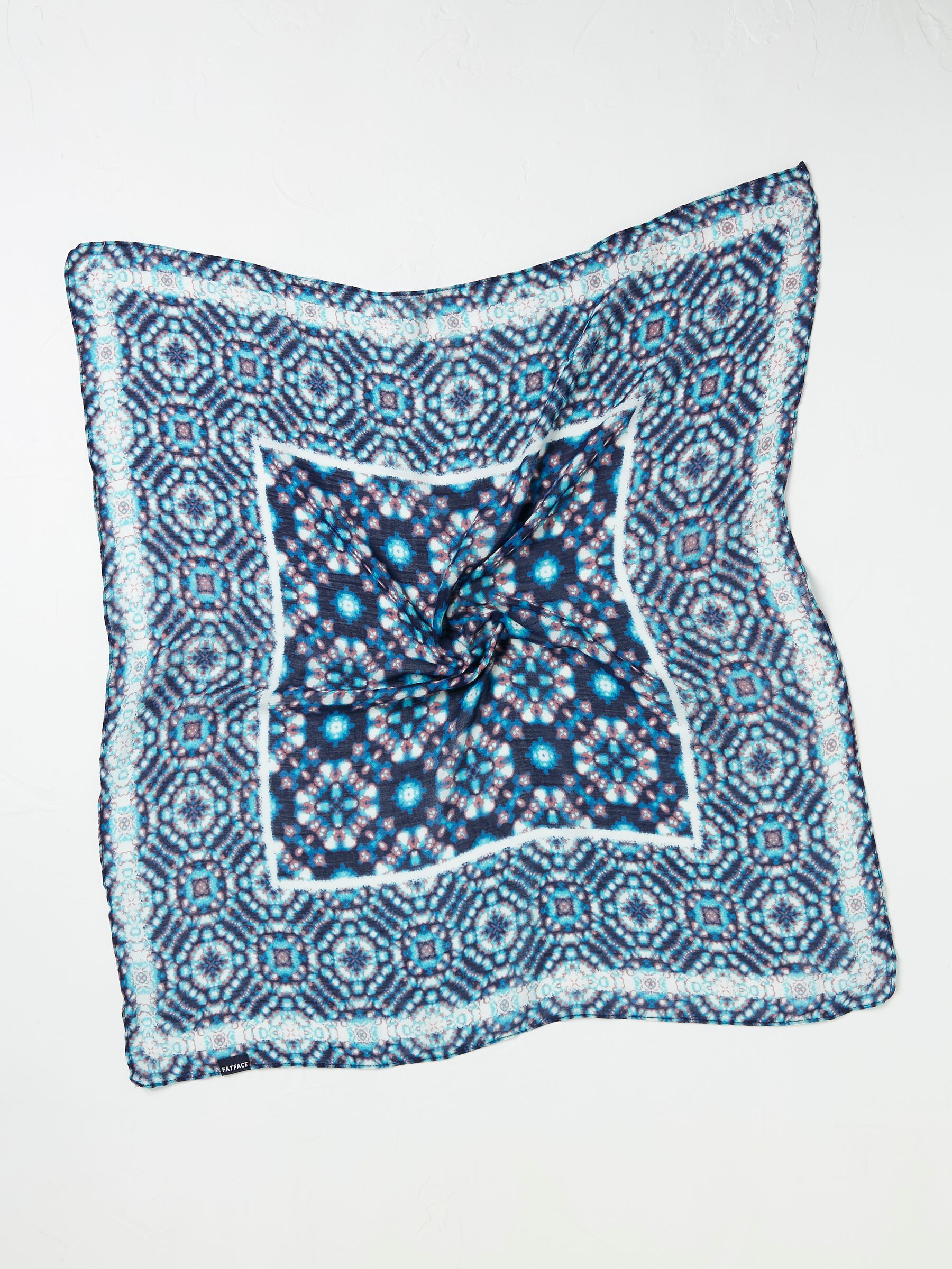Navy Geometric Print Hair Scarf - Image 2 of 2