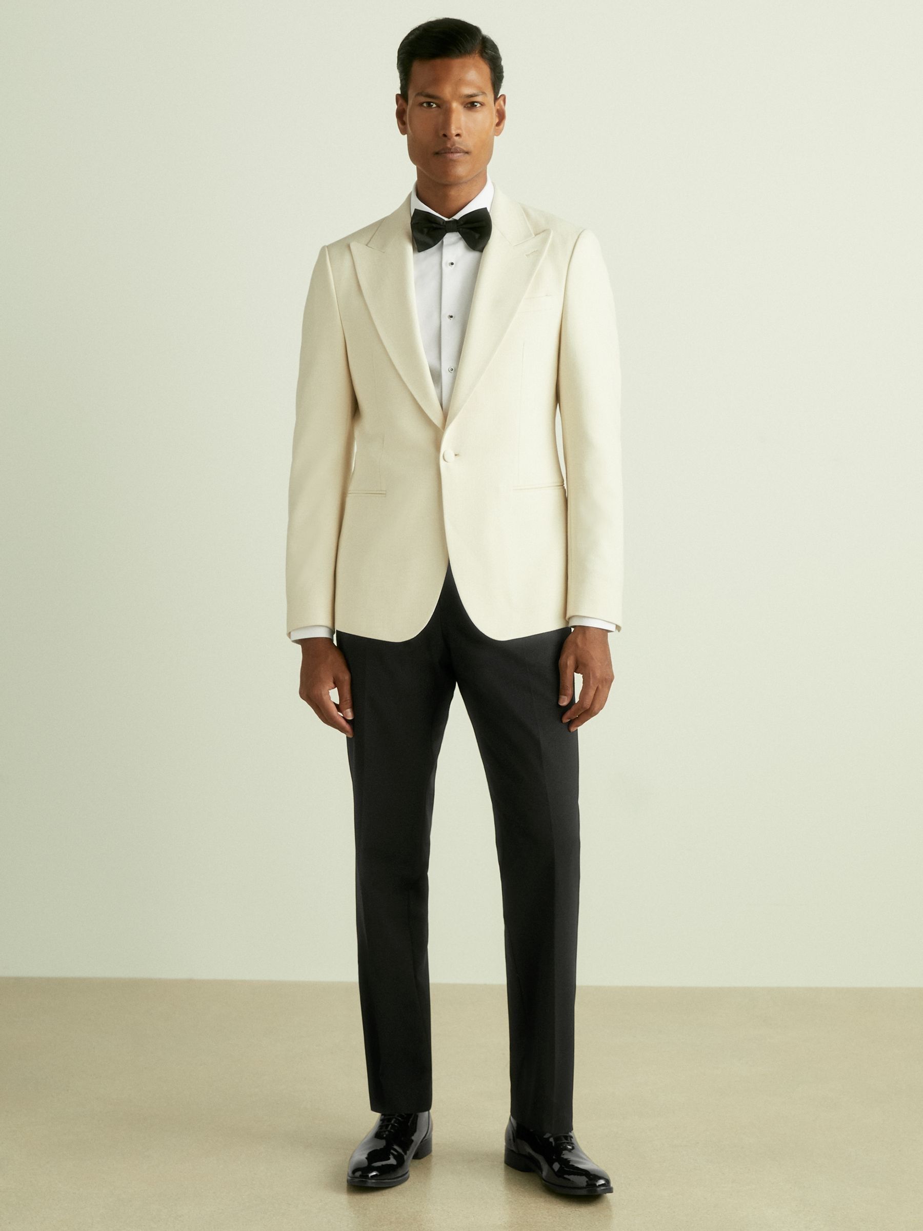 SIngle-Breasted Twill Blazer in Off White - Image 4 of 9