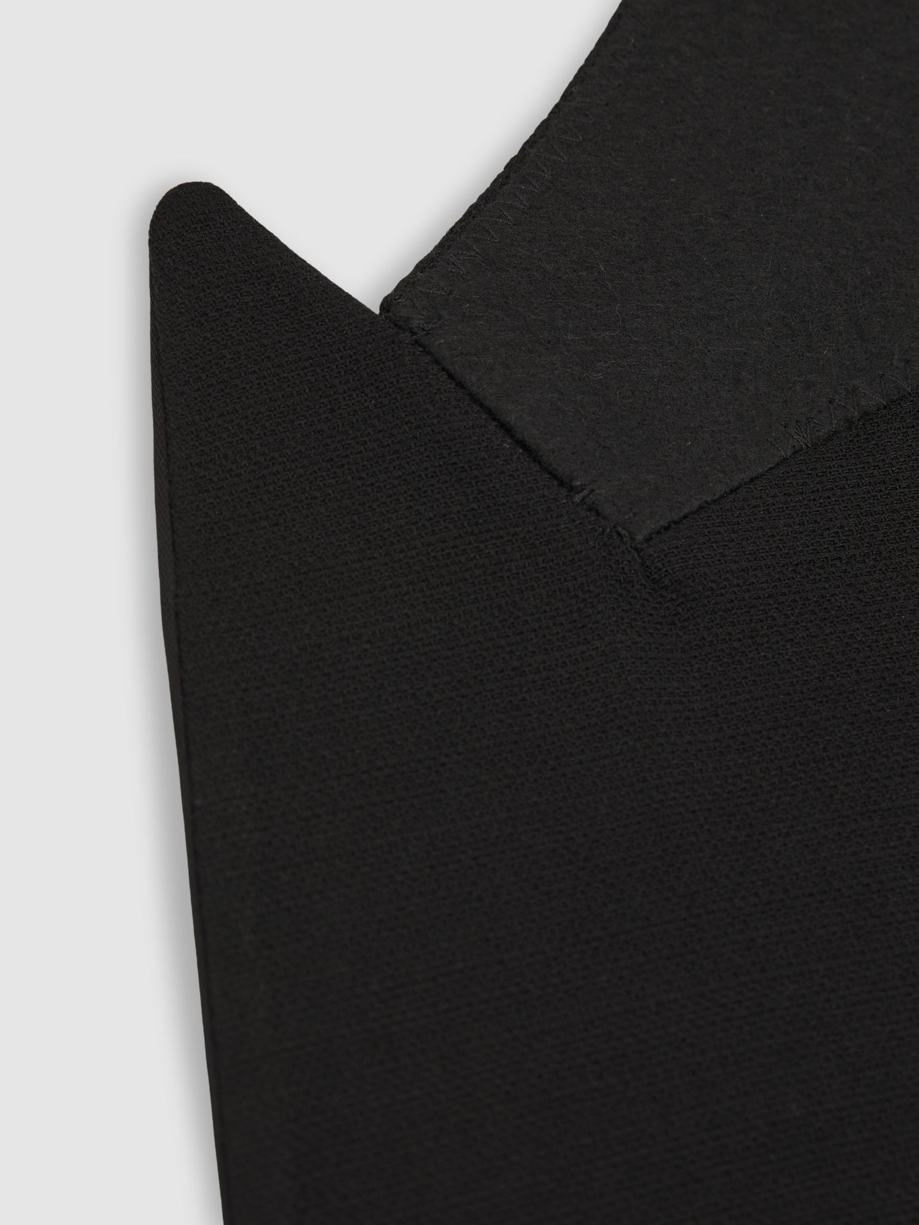 Double-Breasted Tuxedo Jacket in Black Hopsack in Black - Image 7 of 8