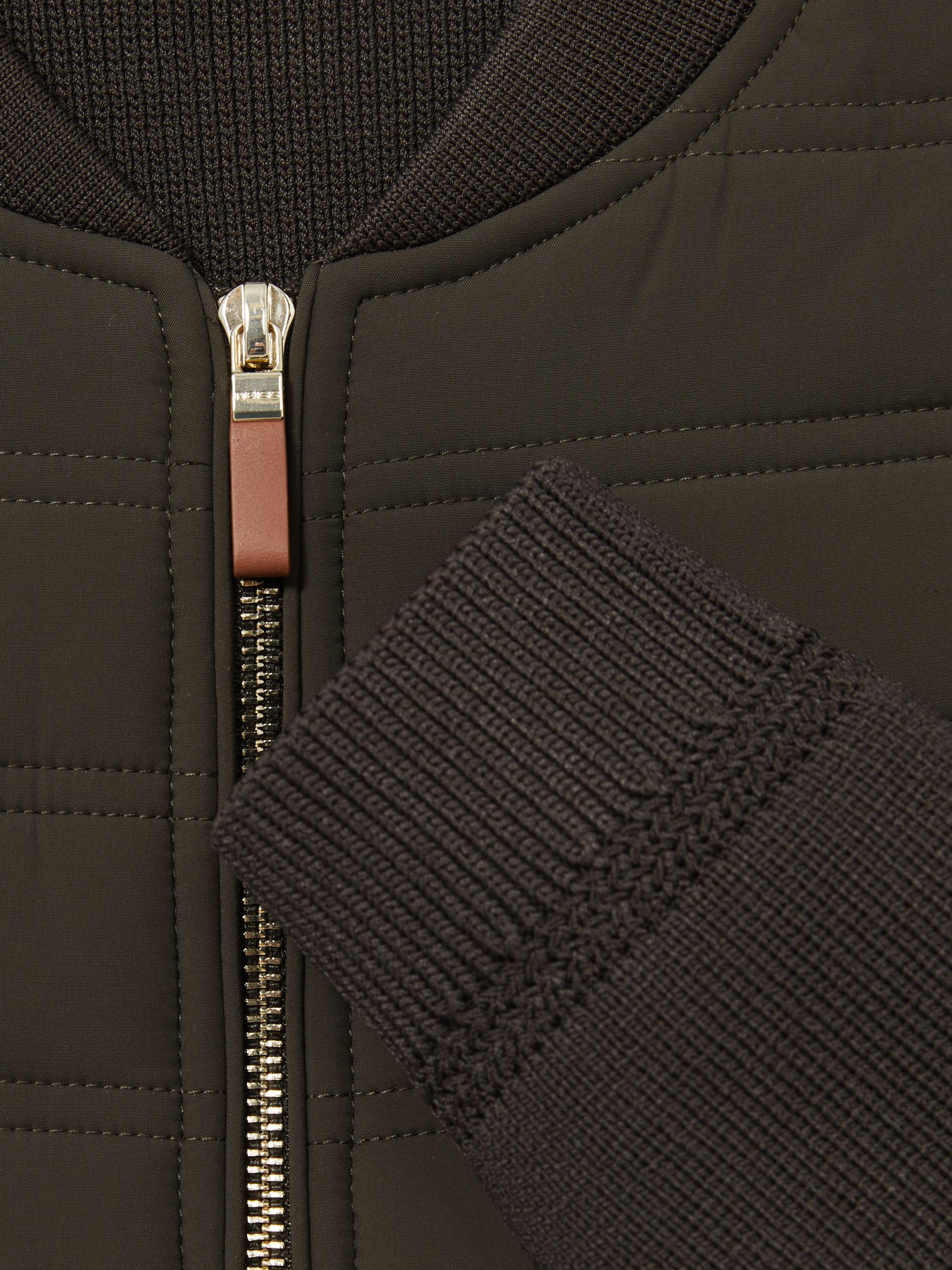 Quilted Hybrid Jacket in Military Green - Image 7 of 7