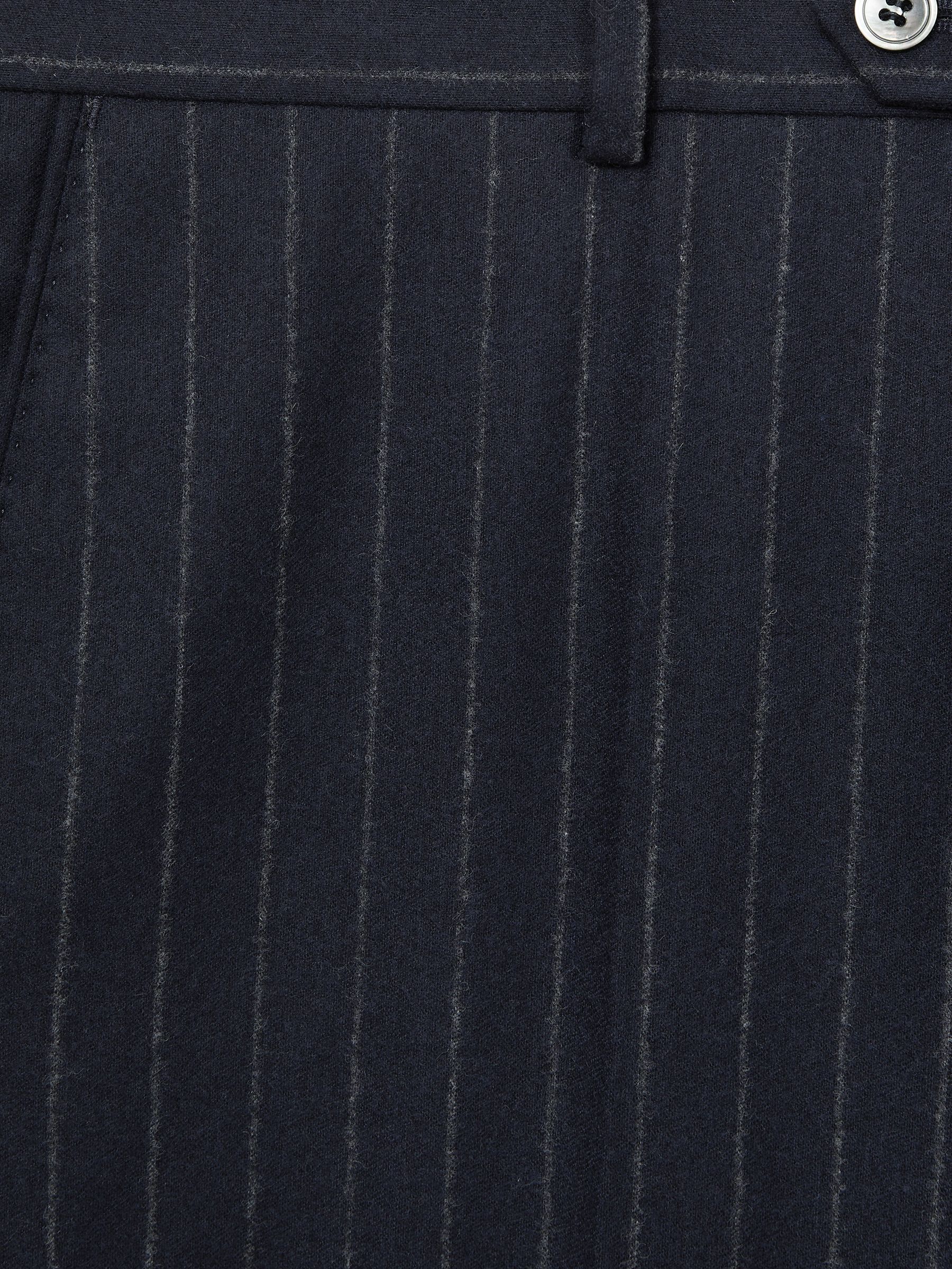Oscar Jacobson 100% Wool Slim-Fit Pinstripe Suit Trousers in Navy - Image 6 of 6