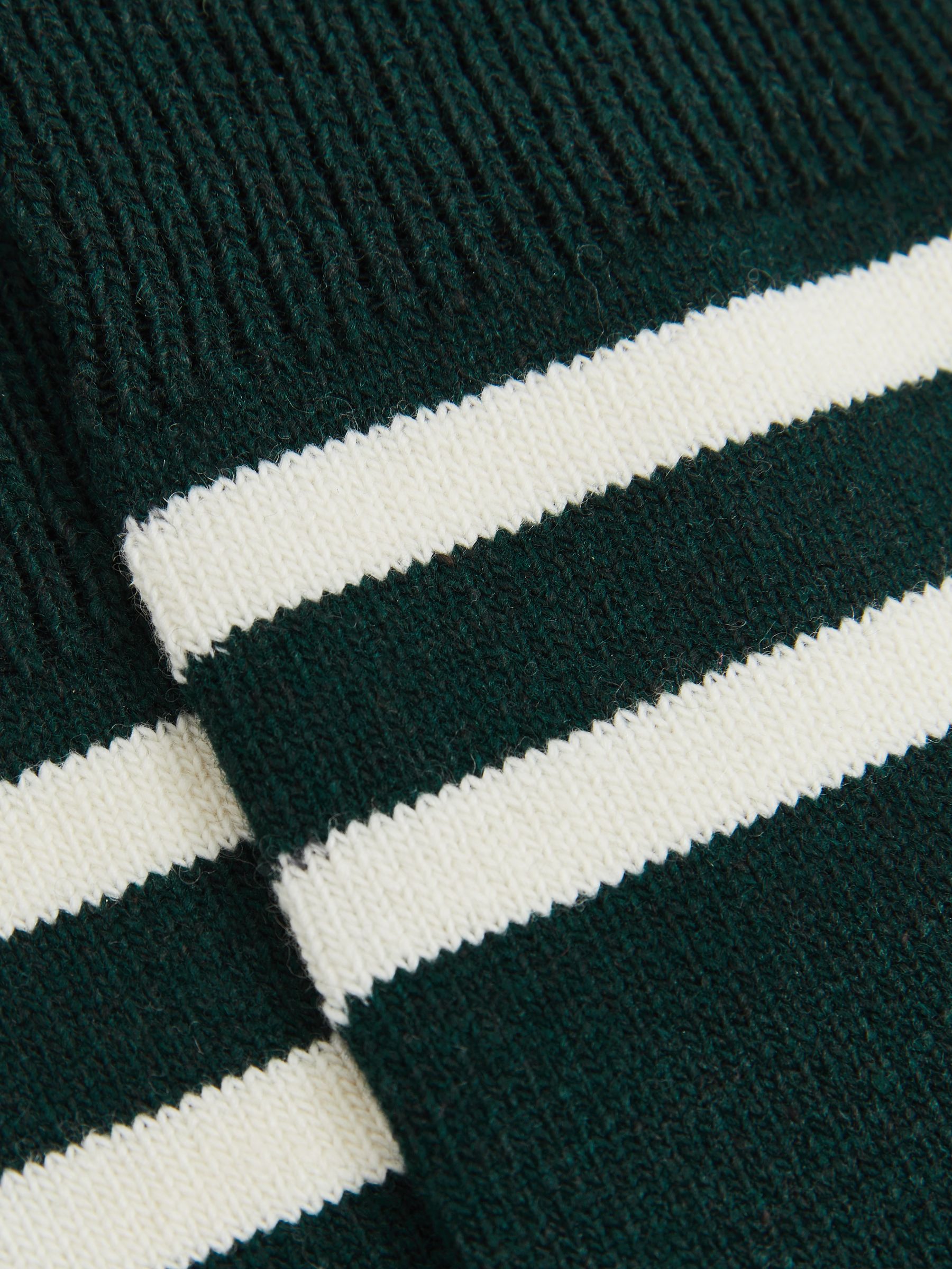 Striped Socks With Wool And Cashmere in Forest Green/Ecru - Image 3 of 3