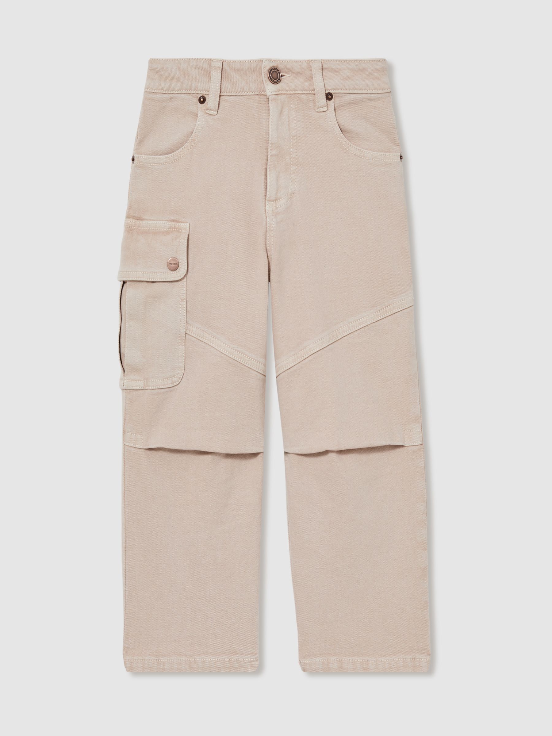 4-9 yrs Straight-Leg Patch Pocket Jeans in Camel - Image 2 of 4