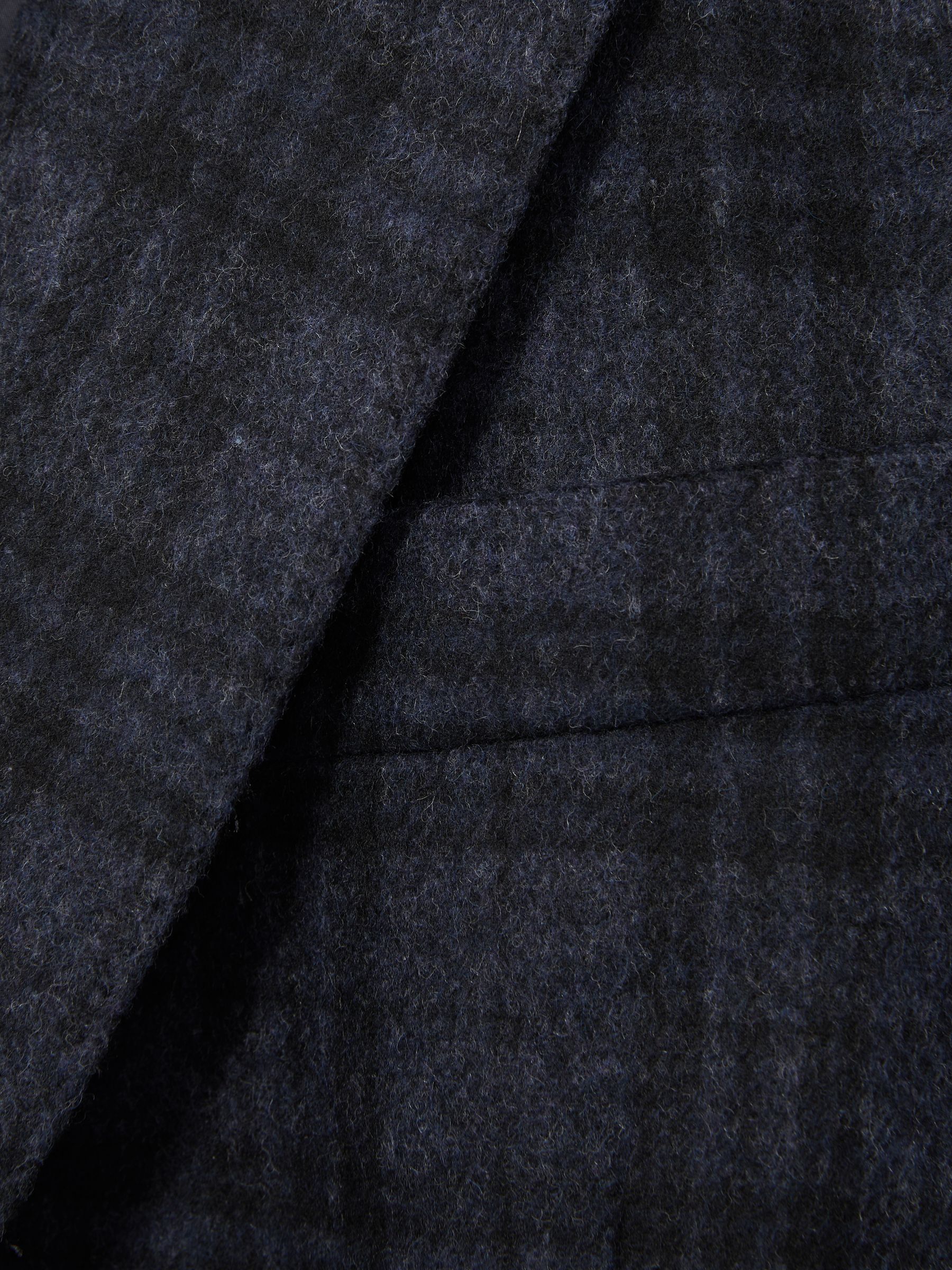 Oscar Jacobson Single Breasted Tweed Check Blazer in Navy - Image 8 of 8