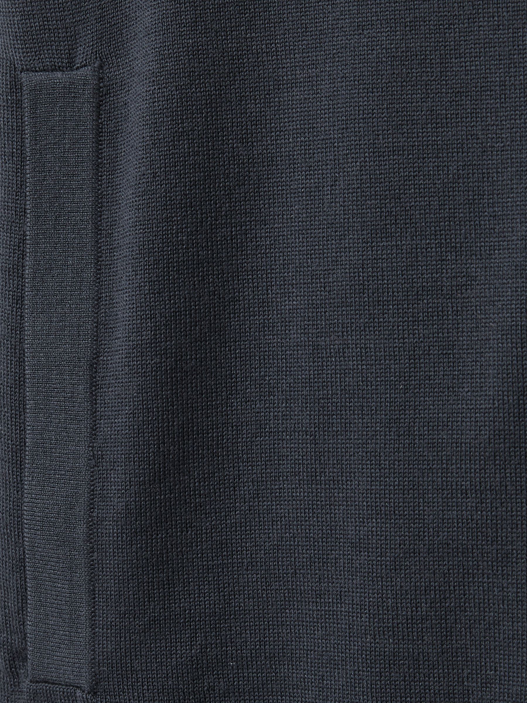 Merino Wool Funnel-Neck Cardigan in Blackened Blue - Image 6 of 6