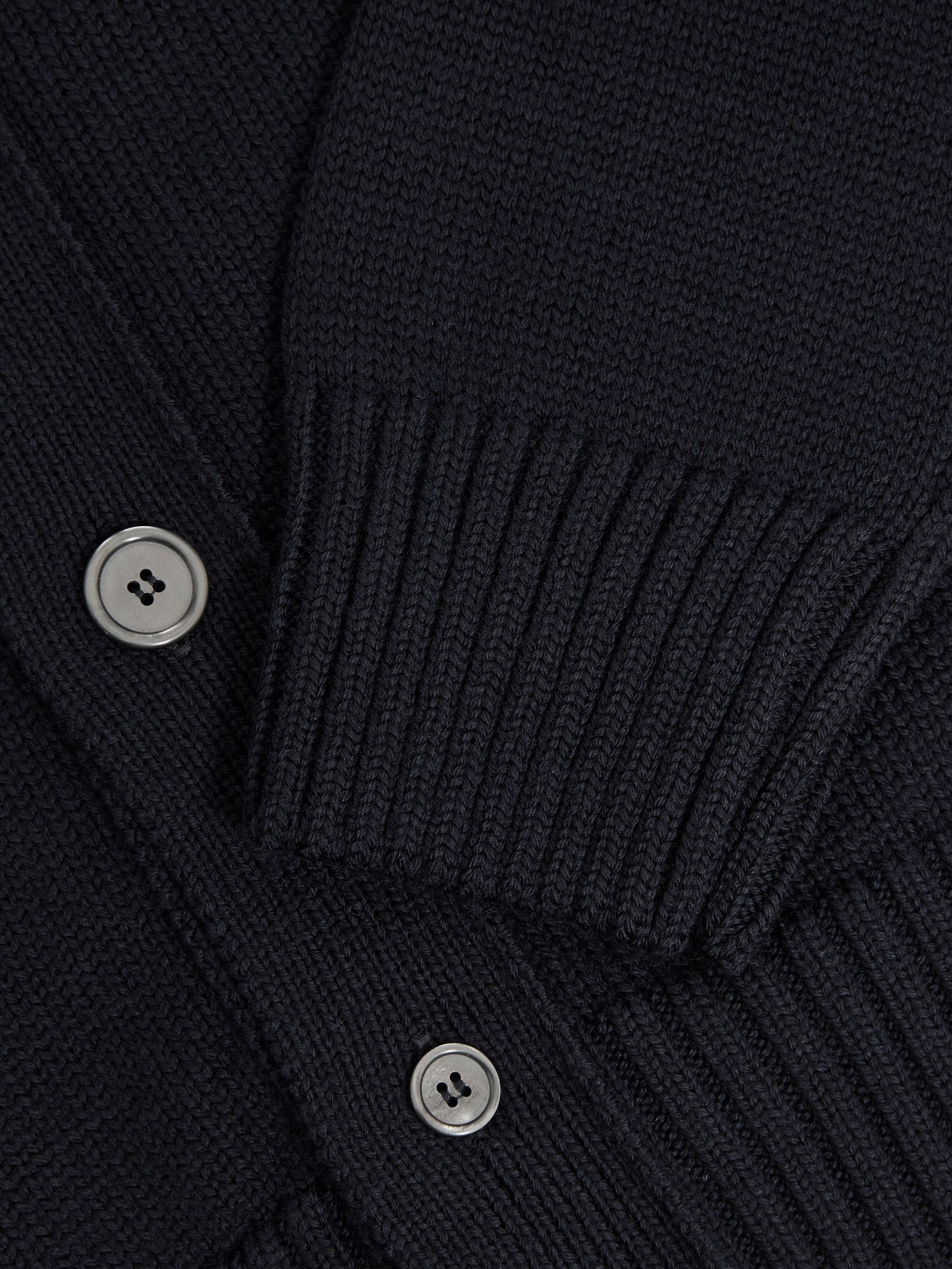 Oscar Jacobson Wool Button-Through Cardigan in Navy - Image 6 of 6