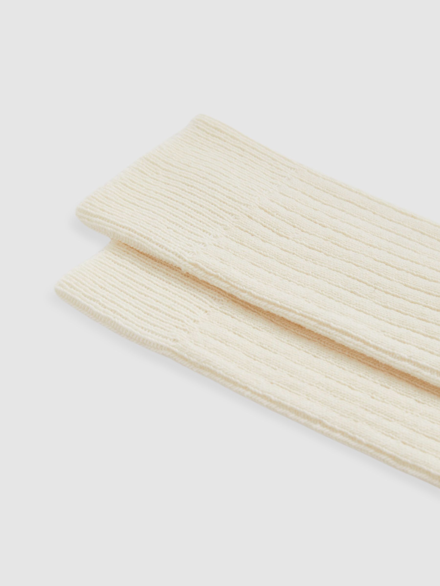 Ribbed Socks With Wool And Cashmere in Ecru - Image 2 of 3