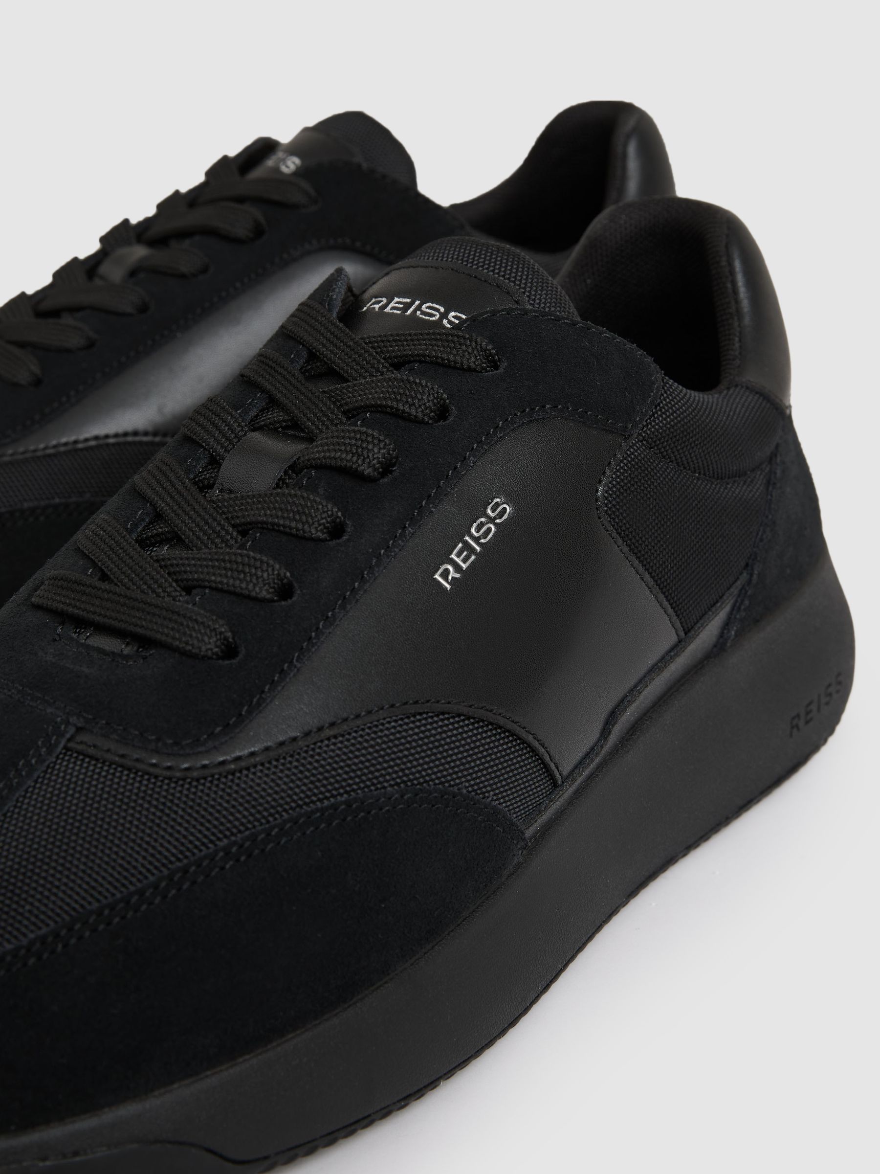 Bonded-Leather Suede Running Trainers in All Black - image 3