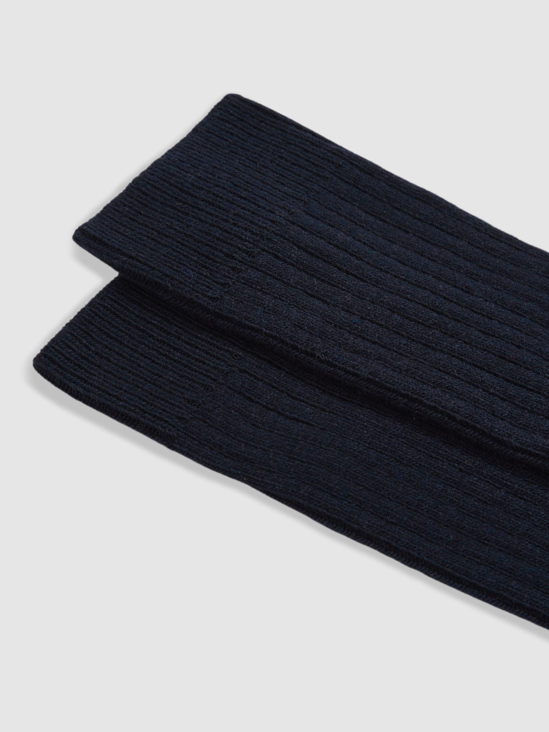 Ribbed Socks With Wool And Cashmere in Navy - Image 2 of 3