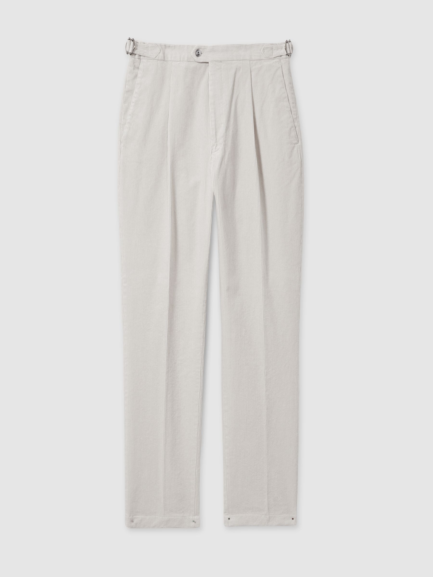 Oscar Jacobson Regular-Fit Corduroy Trousers in White - Image 2 of 6