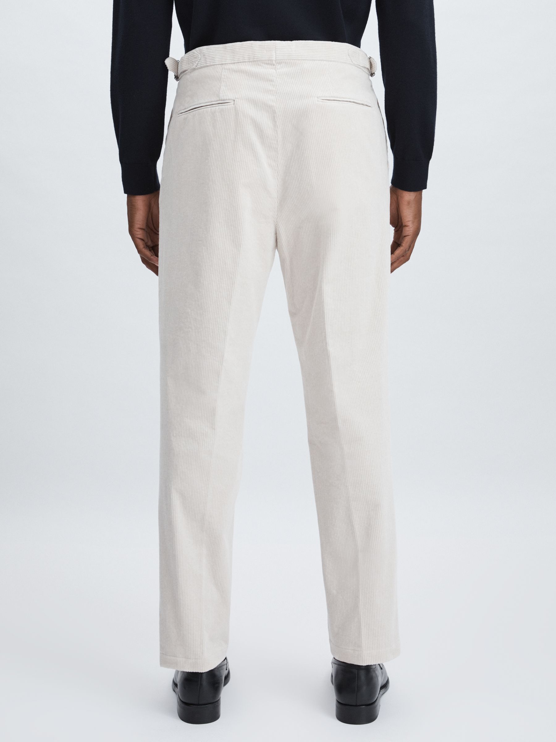 Oscar Jacobson Regular-Fit Corduroy Trousers in White - Image 5 of 6