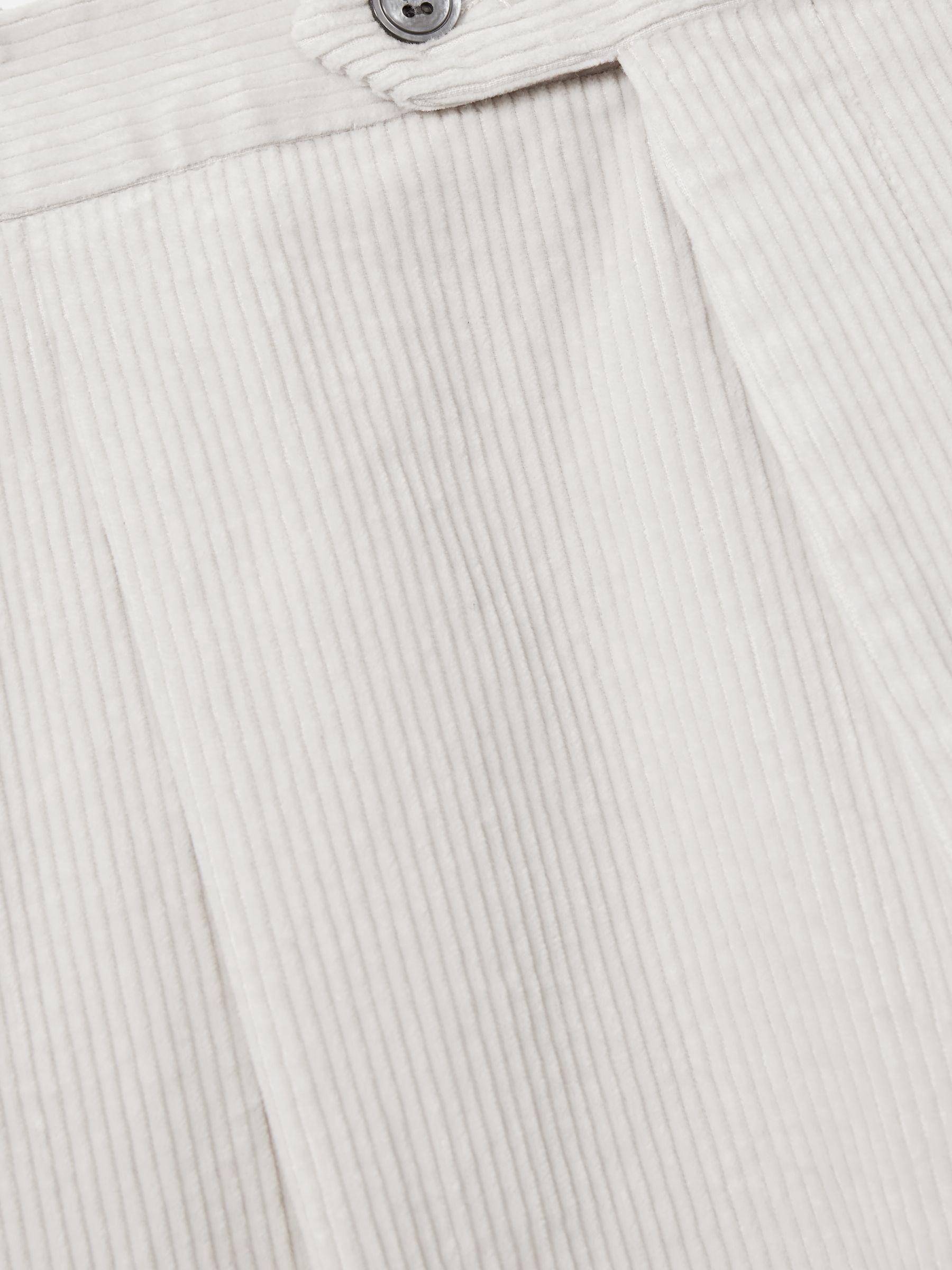 Oscar Jacobson Regular-Fit Corduroy Trousers in White - Image 6 of 6